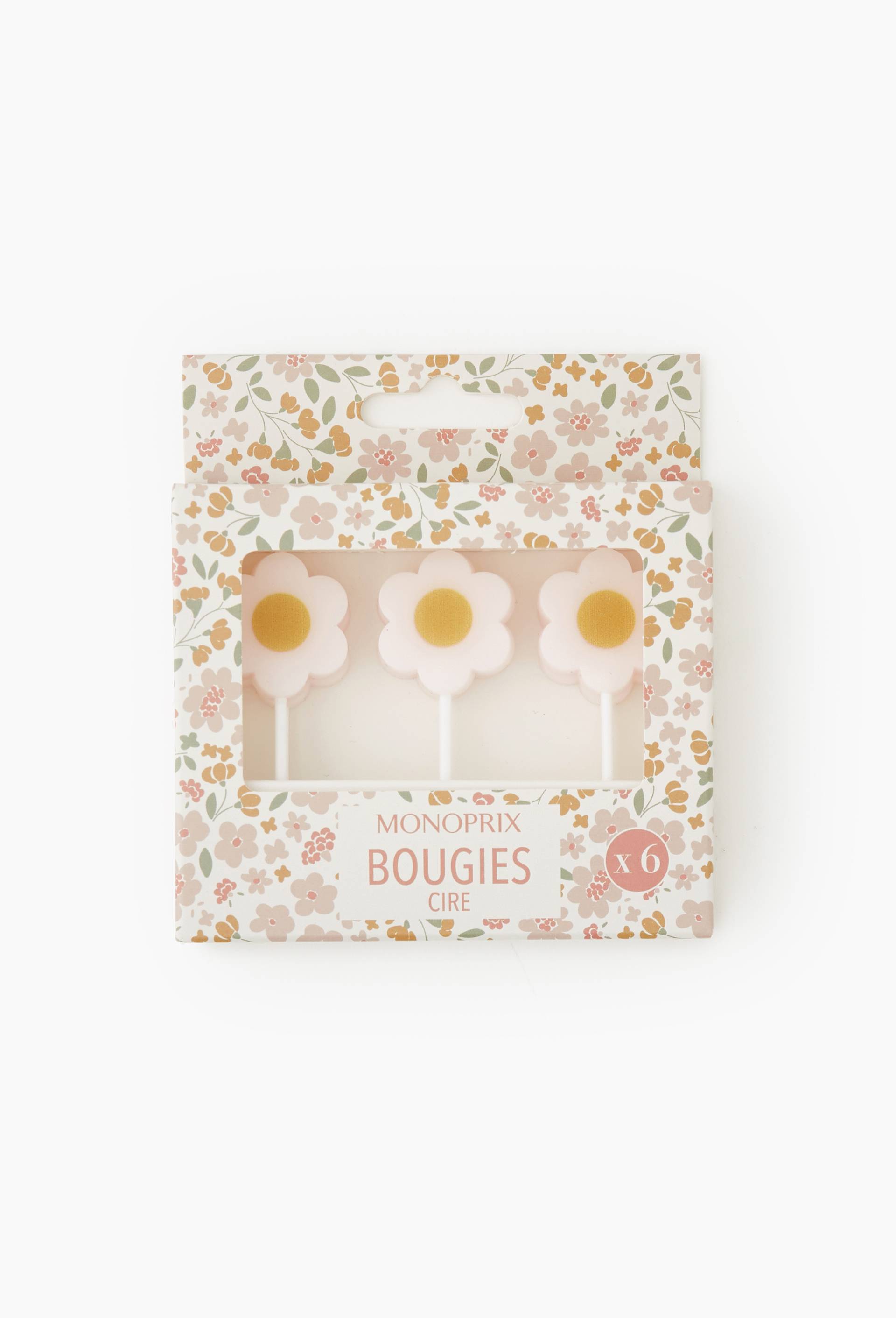 6 bougies fleurs, , large image number 0
