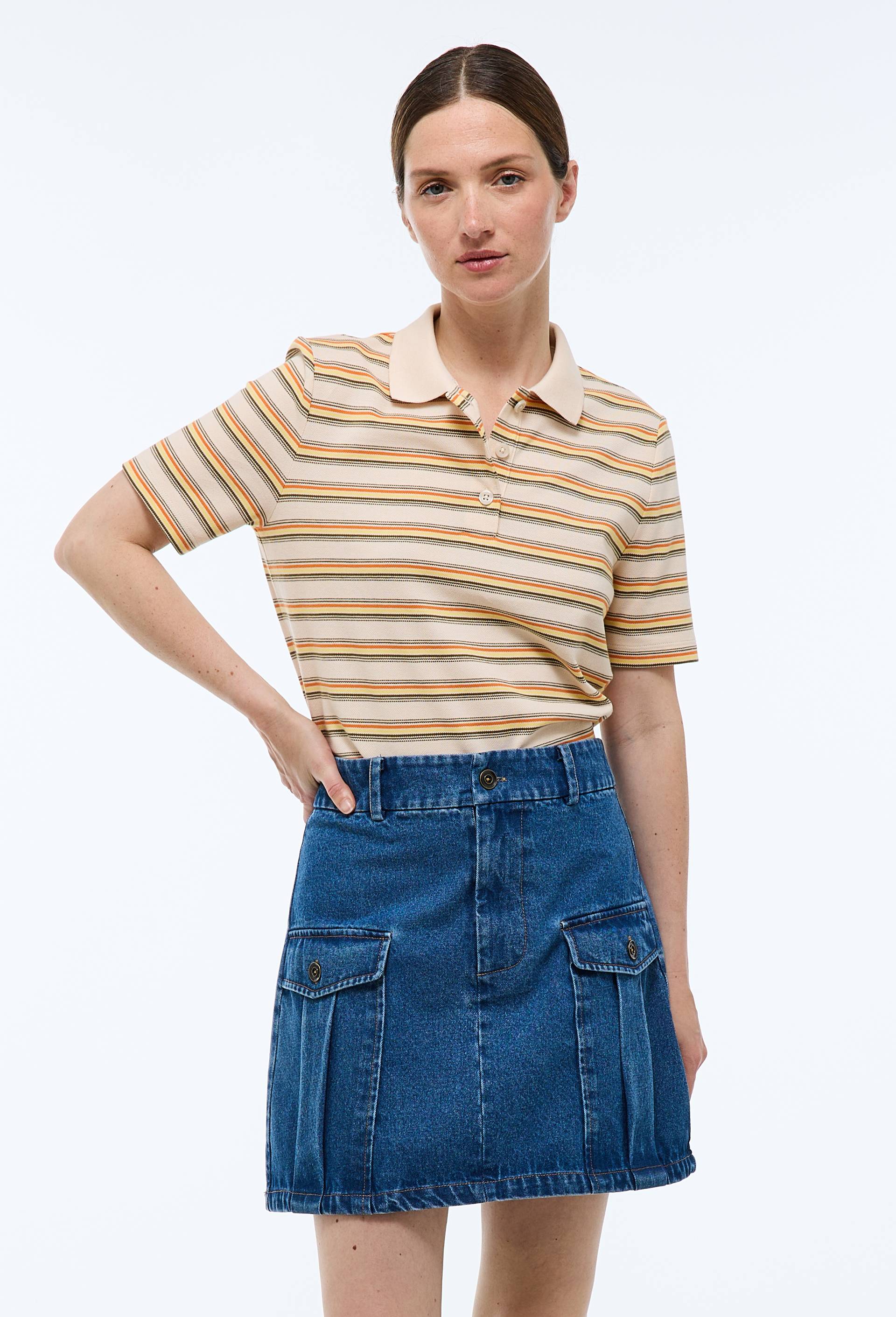 Jupe courte en denim - MONOPRIX - Modalova