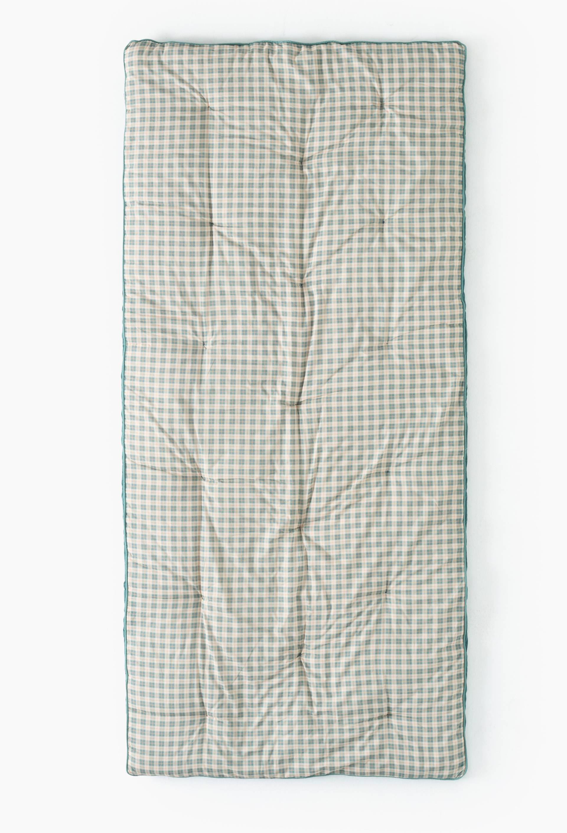 Futon bi-face voile de coton &agrave; carreaux, 80x180cm, 100% coton, Vert, large image number 2.0