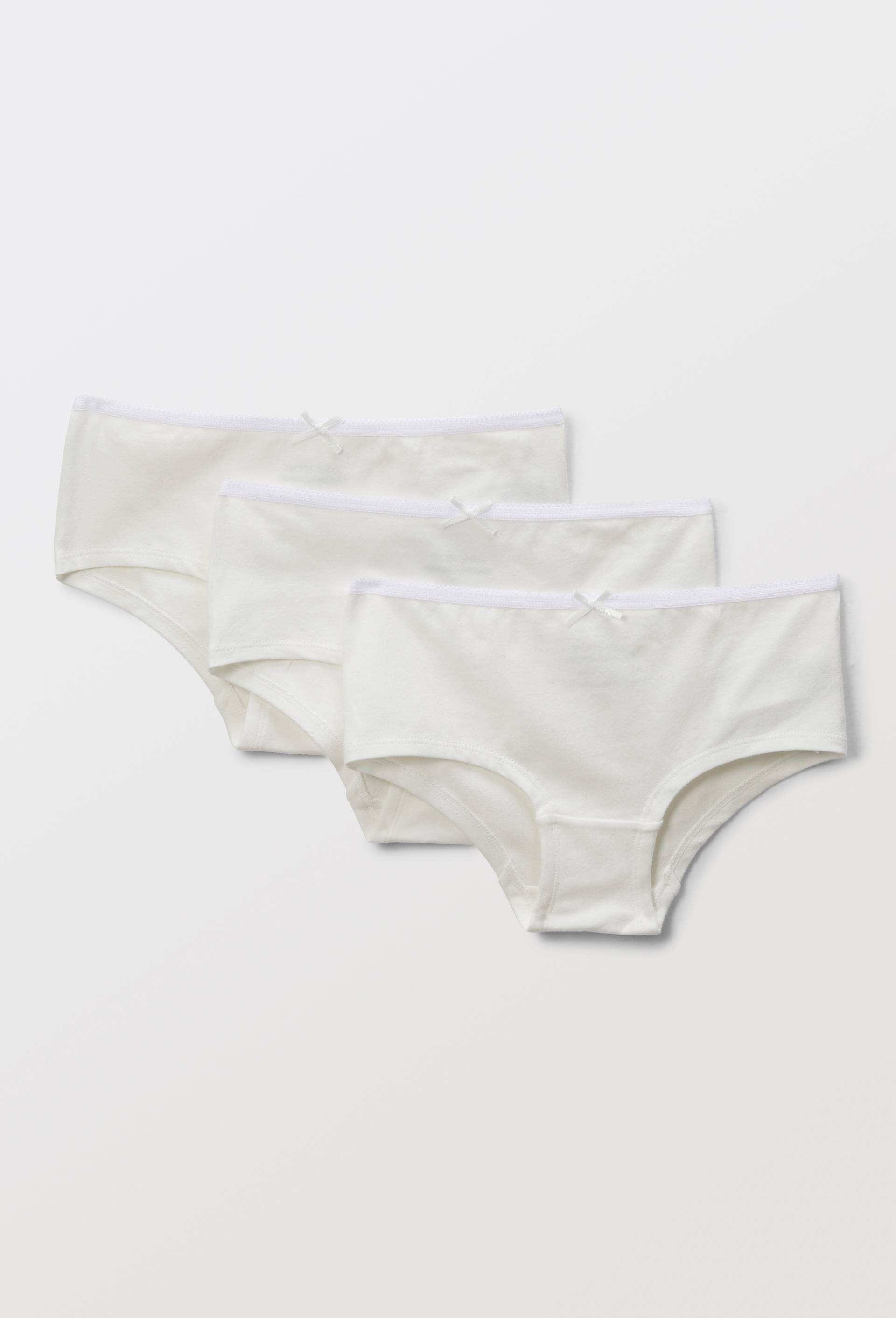 Lot de 3 shorties unis en coton BIO GOTS, Blanc, large image number 0.0