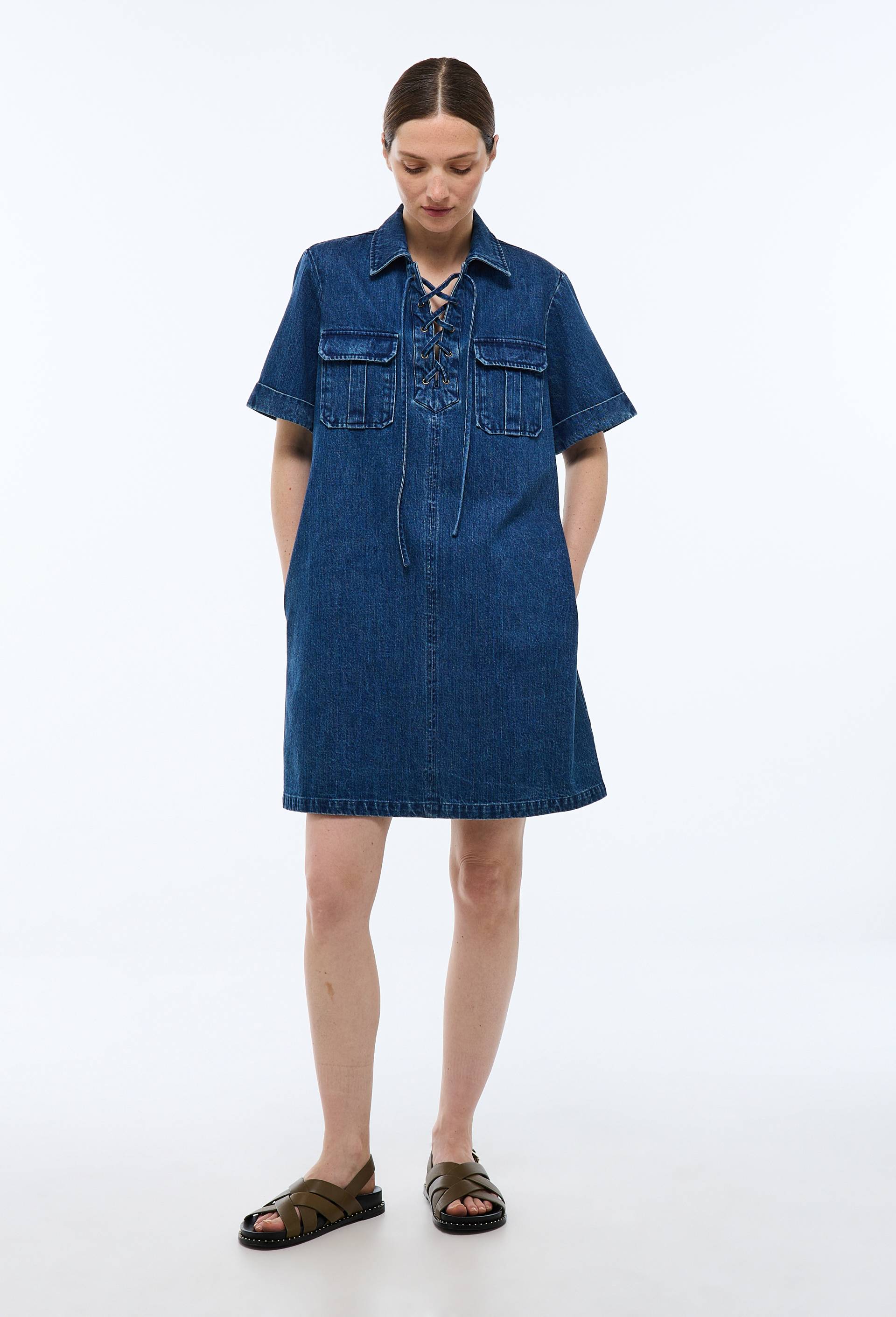 Robe courte en denim en coton BIO GOTS - MONOPRIX - Modalova
