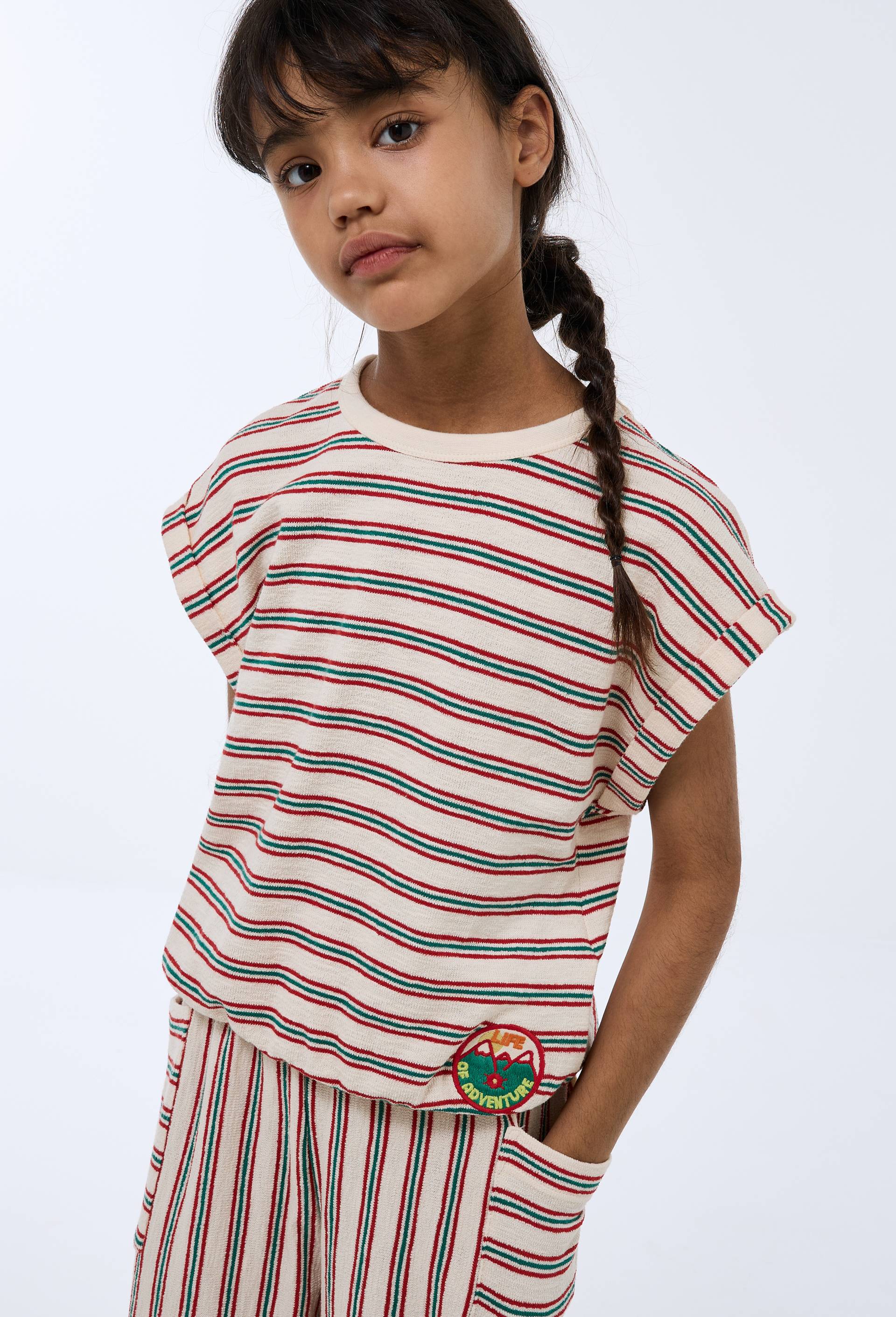 T-shirt ray&eacute; en coton, Ecru, large image number 0.0