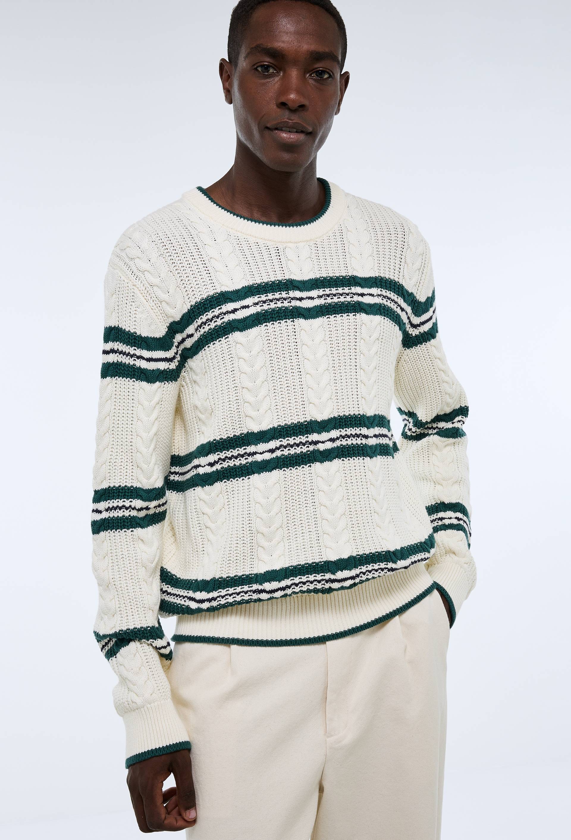 Pull rayé en coton BIO GOTS - MONOPRIX - Modalova