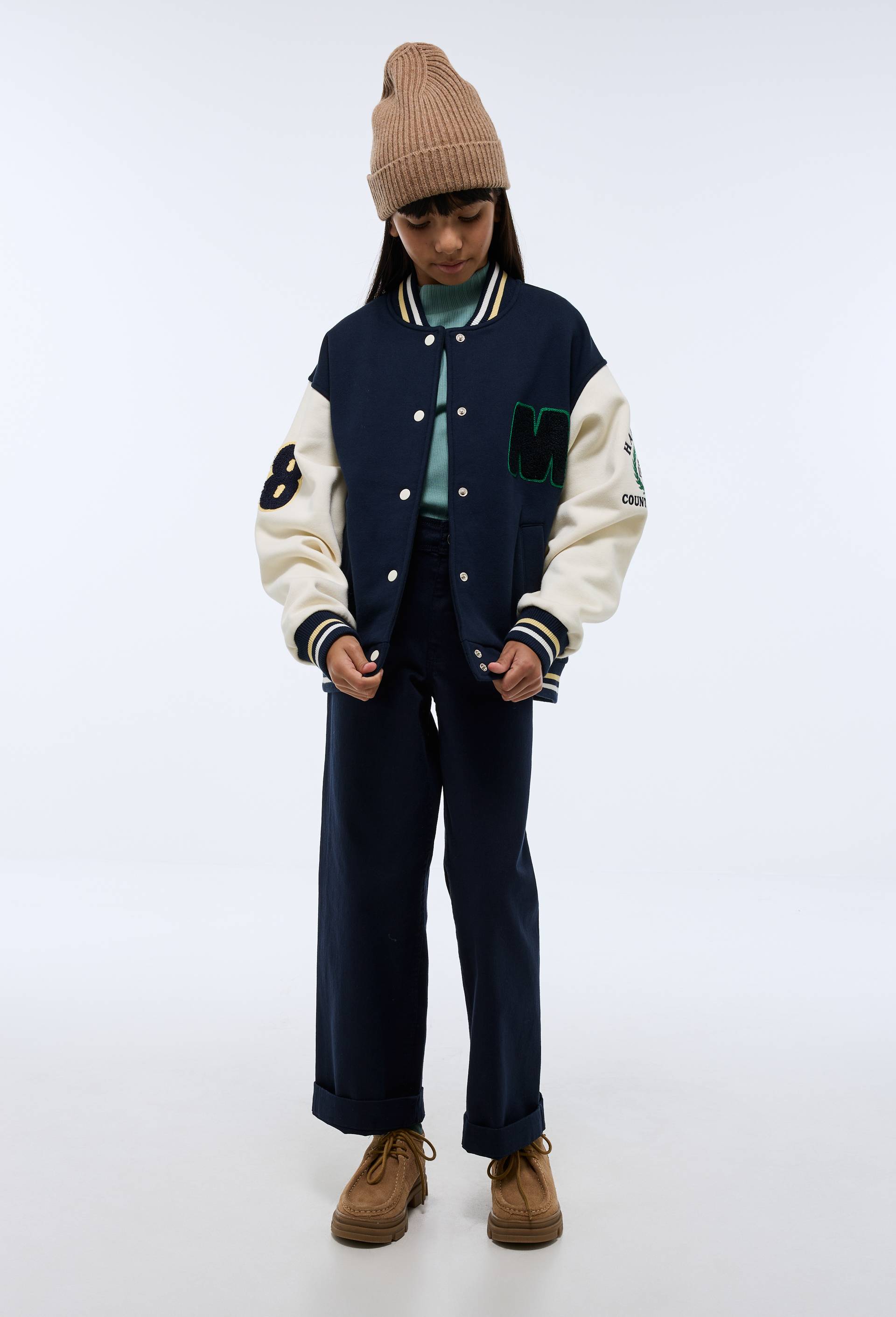 Veste teddy brod&eacute;e en molleton, Bleu fonc&eacute;, large image number 2