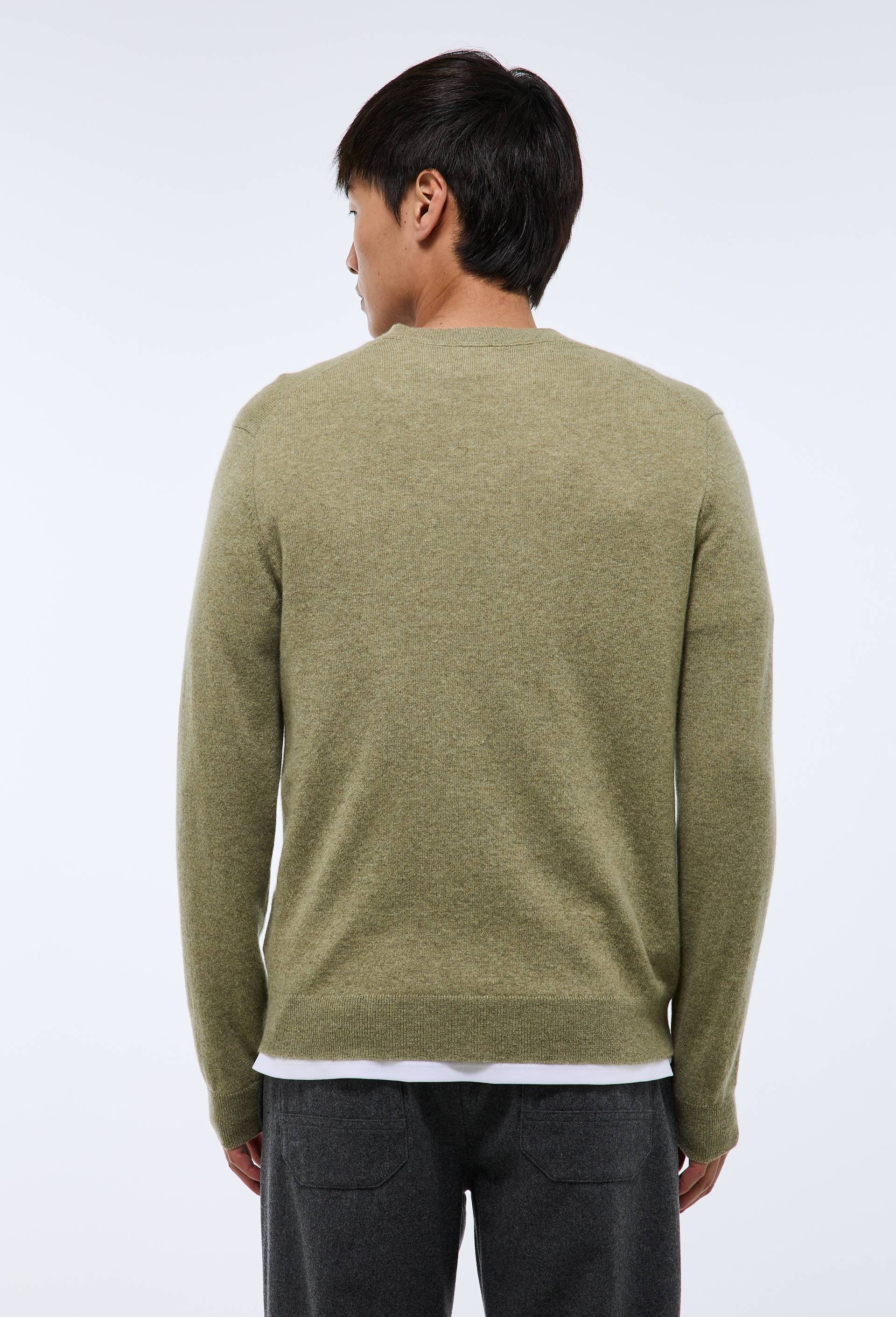 Pull col V en 100% cachemire, Vert clair, large image number 2.0