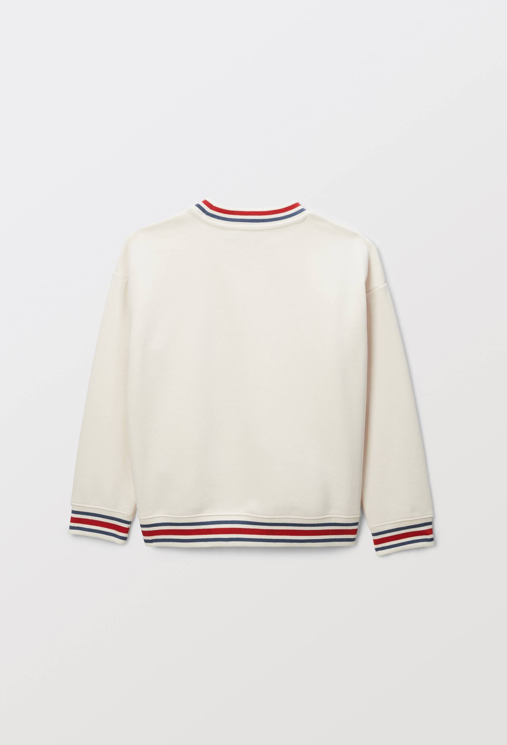 Sweat avec imprim&eacute; dos en coton BIO GOTS, Beige clair, large image number 1