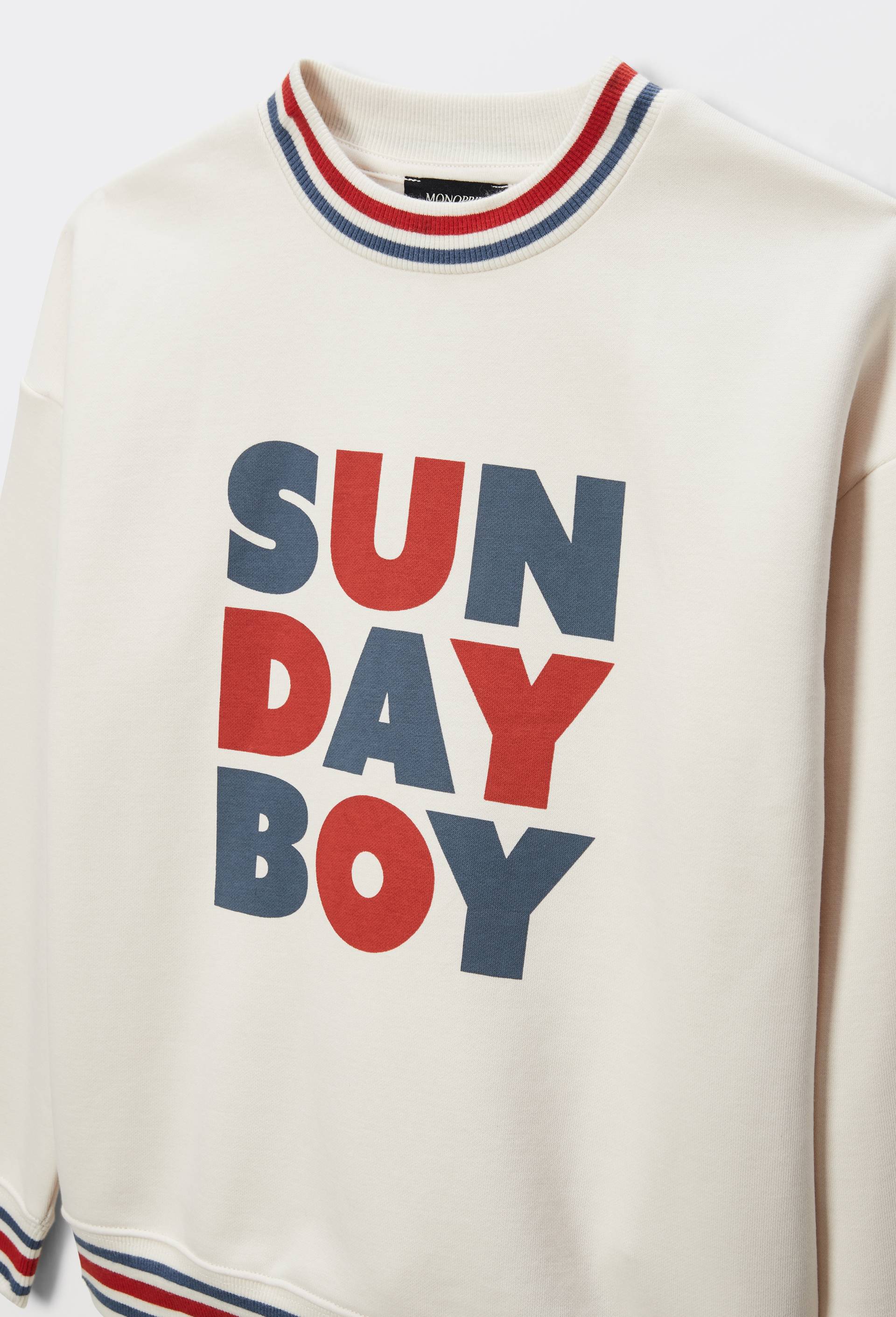 Sweat avec imprim&eacute; dos en coton BIO GOTS, Beige clair, large image number 2.0