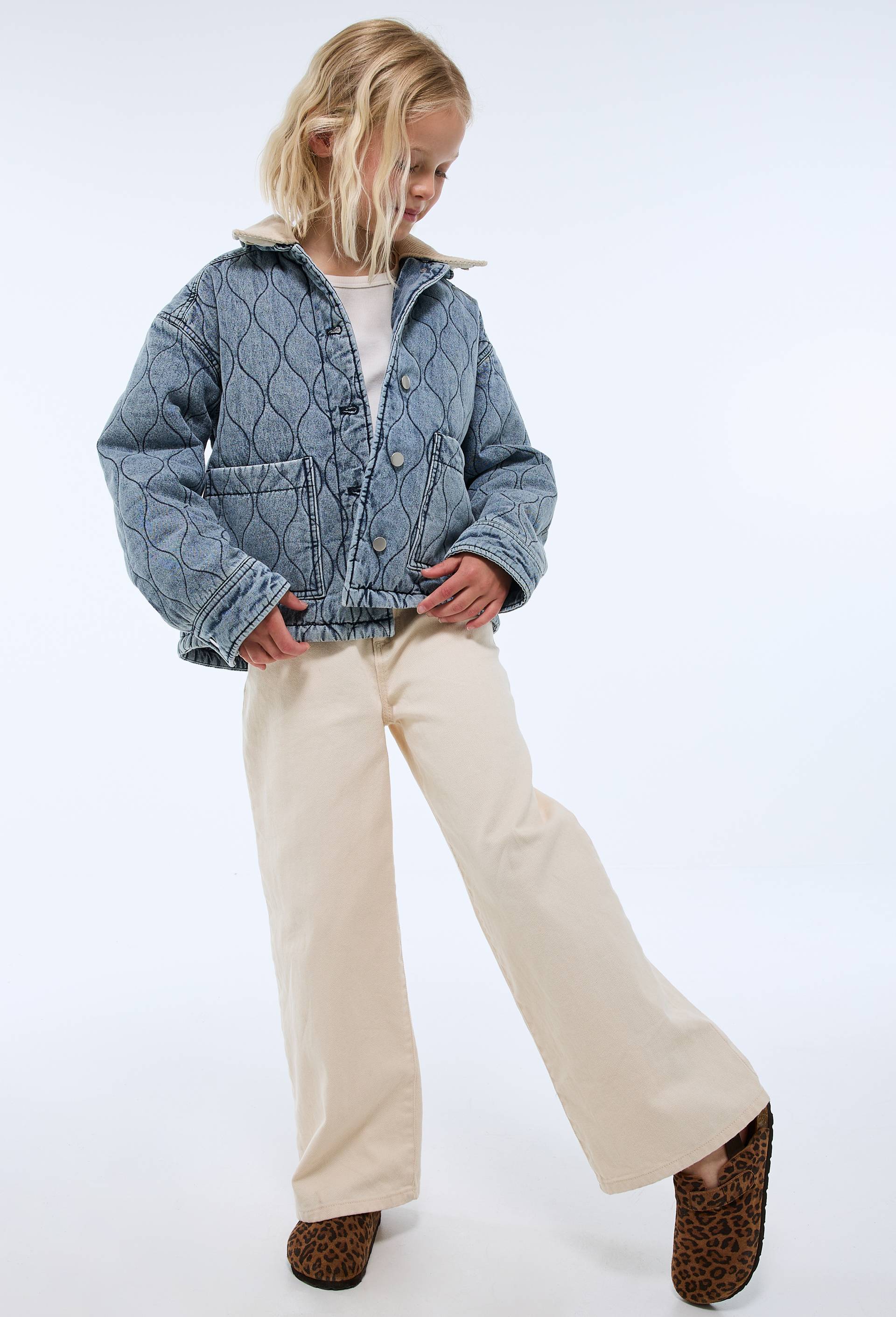 Veste matelass&eacute;e en jean, Bleu, large image number 1.0