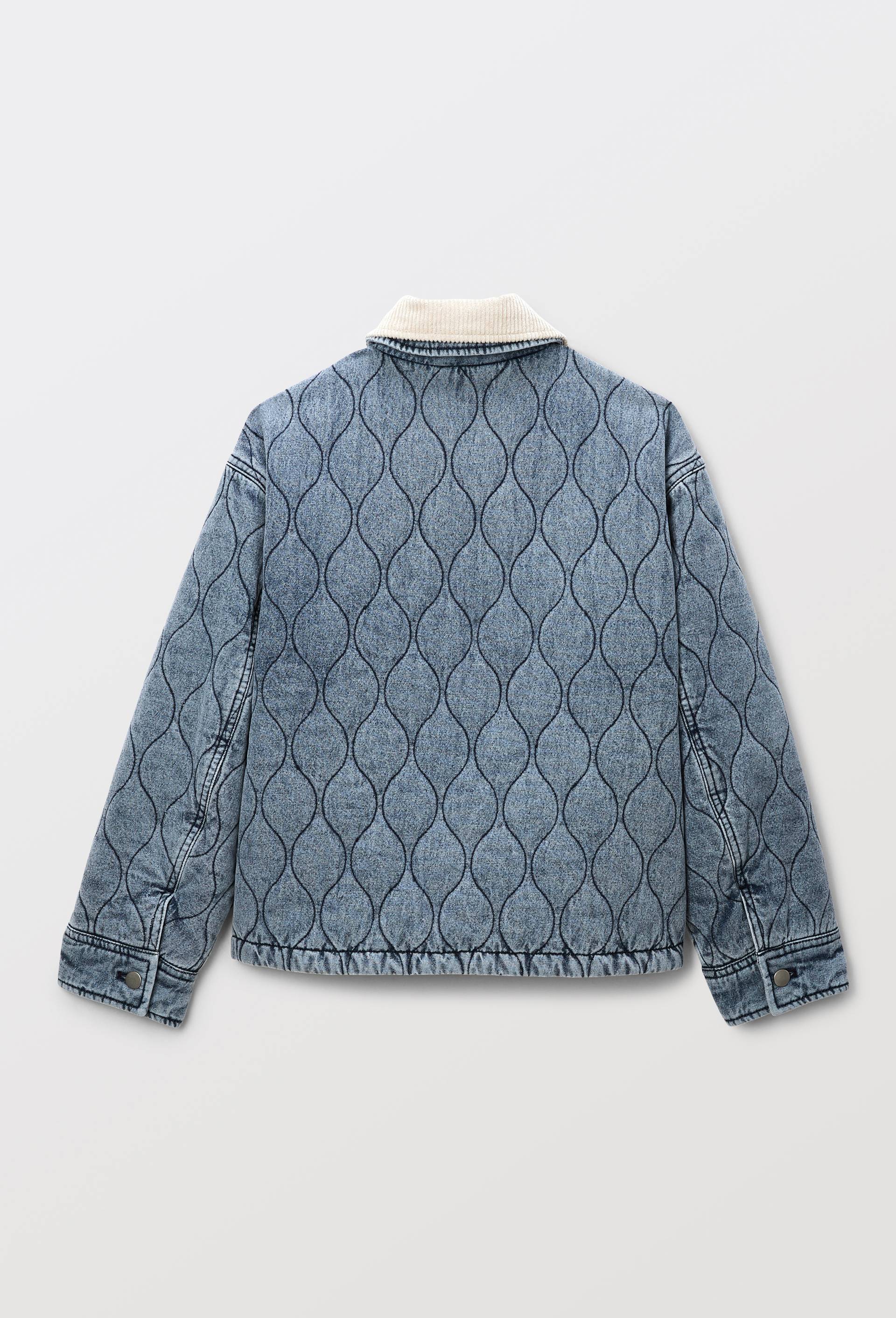 Veste matelass&eacute;e en jean, Bleu, large image number 3
