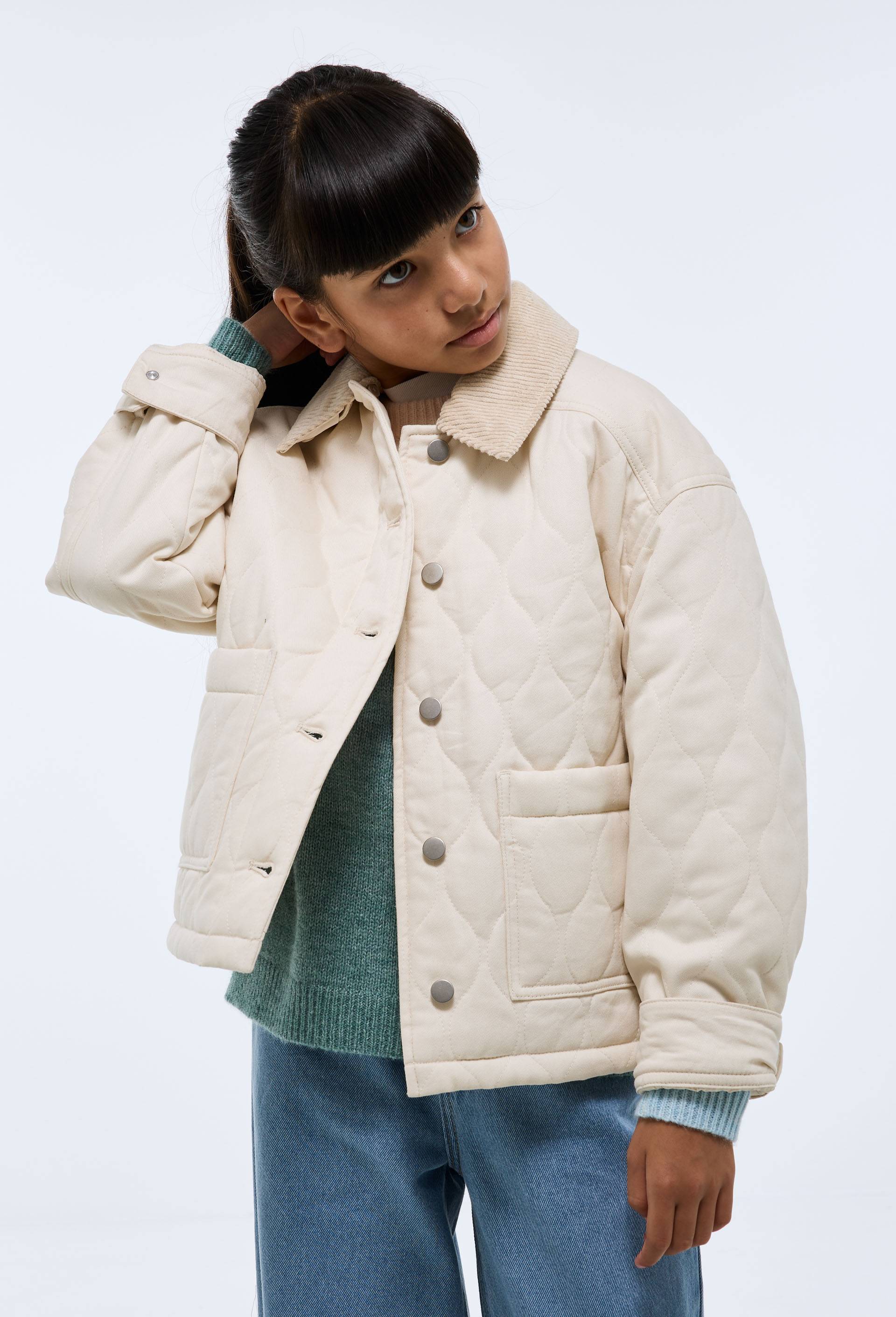 Veste matelass&eacute;e en coton, Beige clair, large image number 0.0