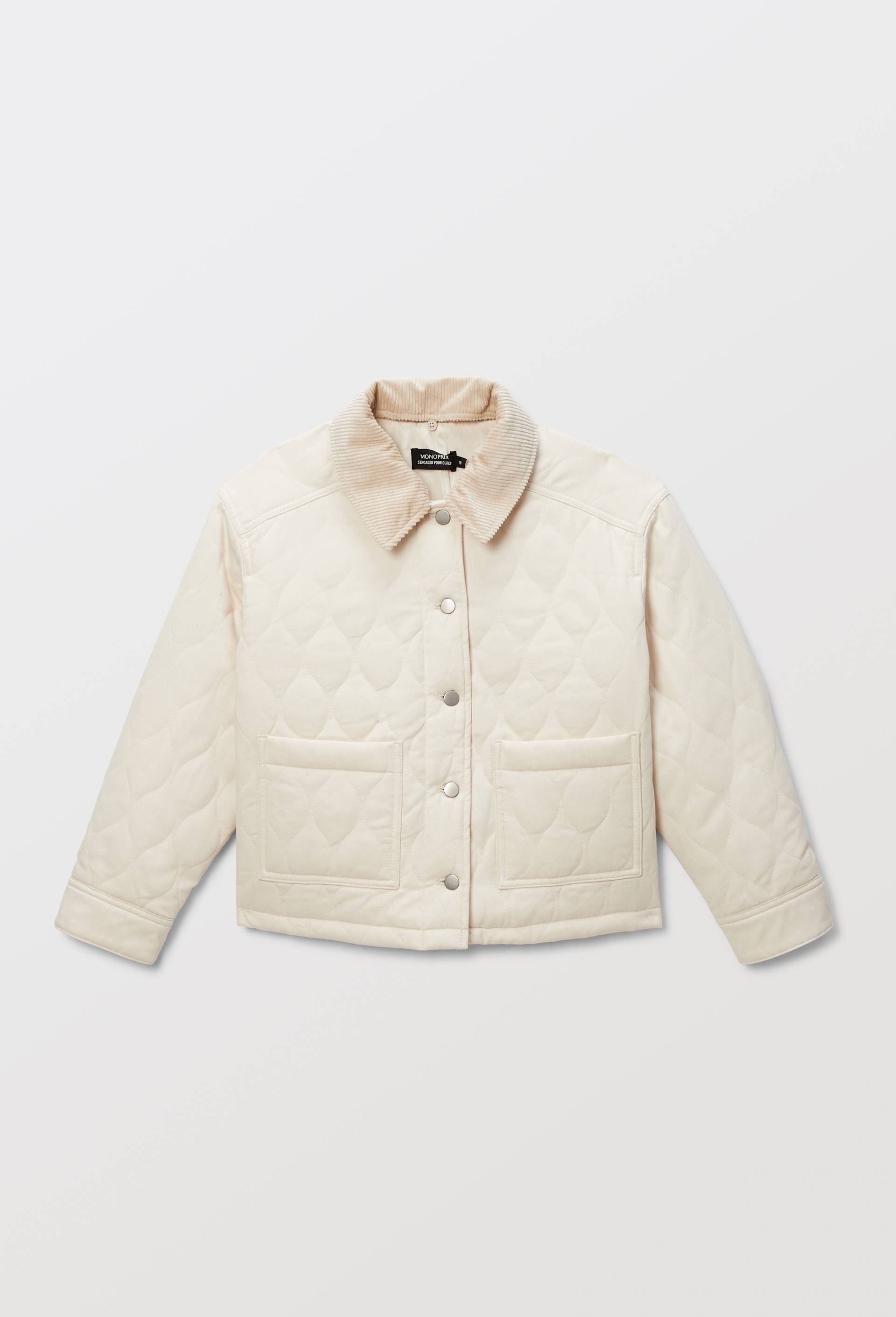 Veste matelass&eacute;e en coton, Beige clair, large image number 2.0