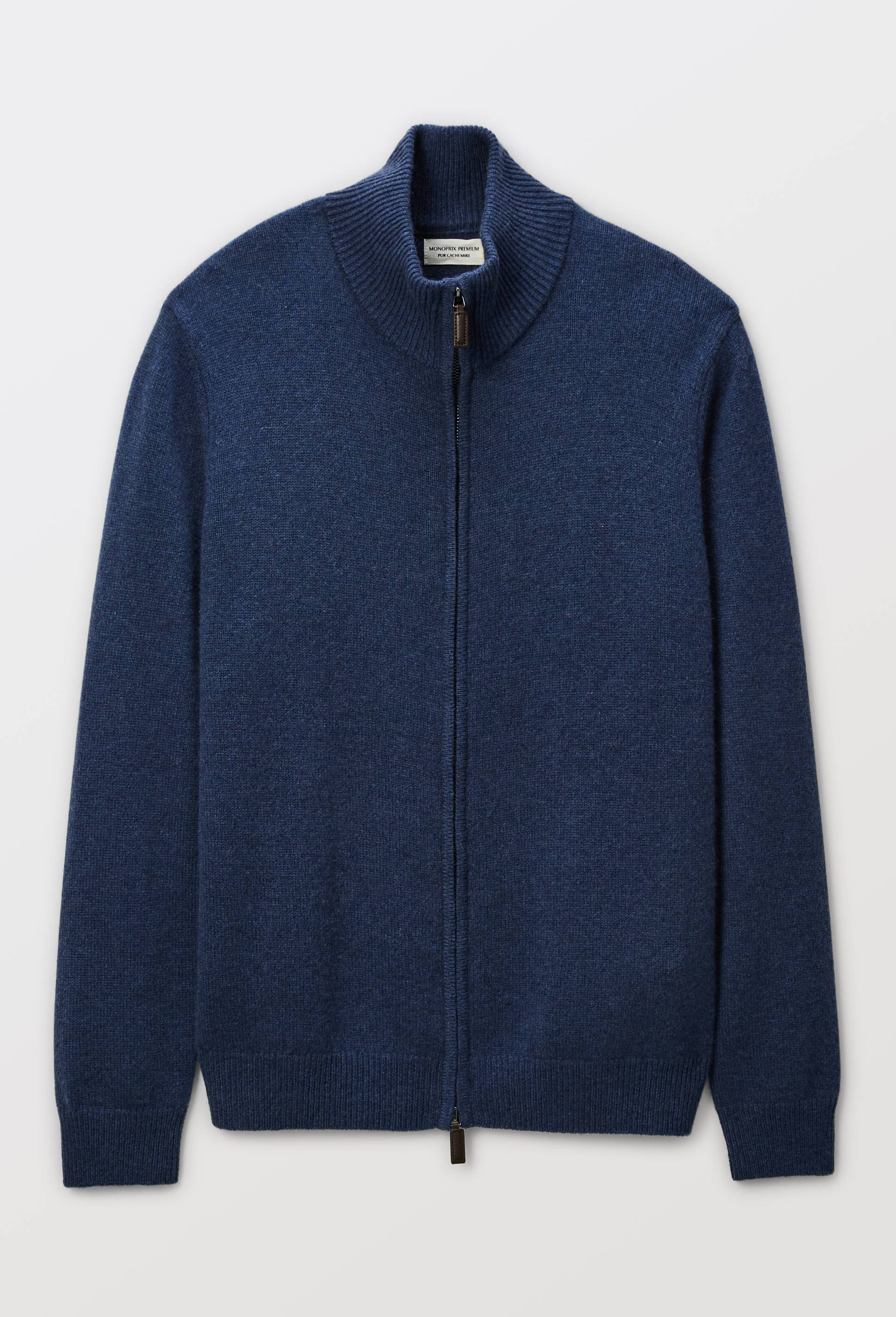 Gilet zipp&eacute; en cachemire, Bleu fonc&eacute;, large image number 1.0