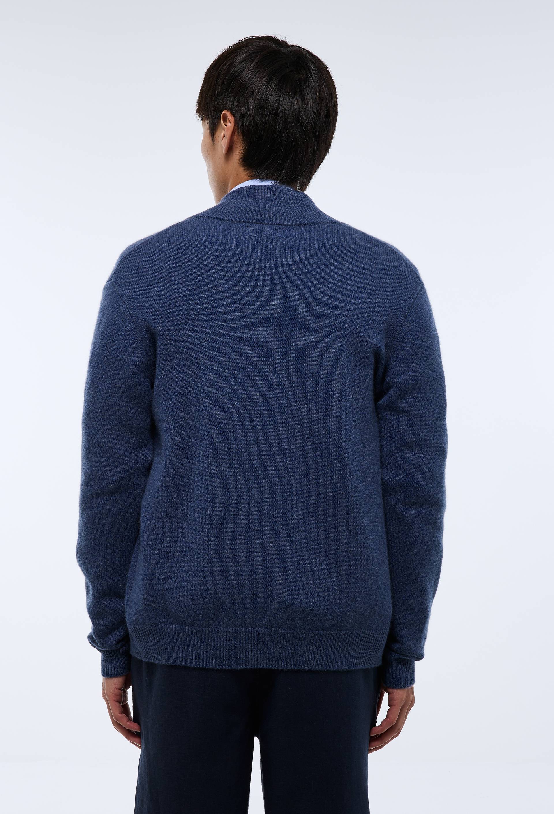 Gilet zipp&eacute; en cachemire, Bleu fonc&eacute;, large image number 3.0