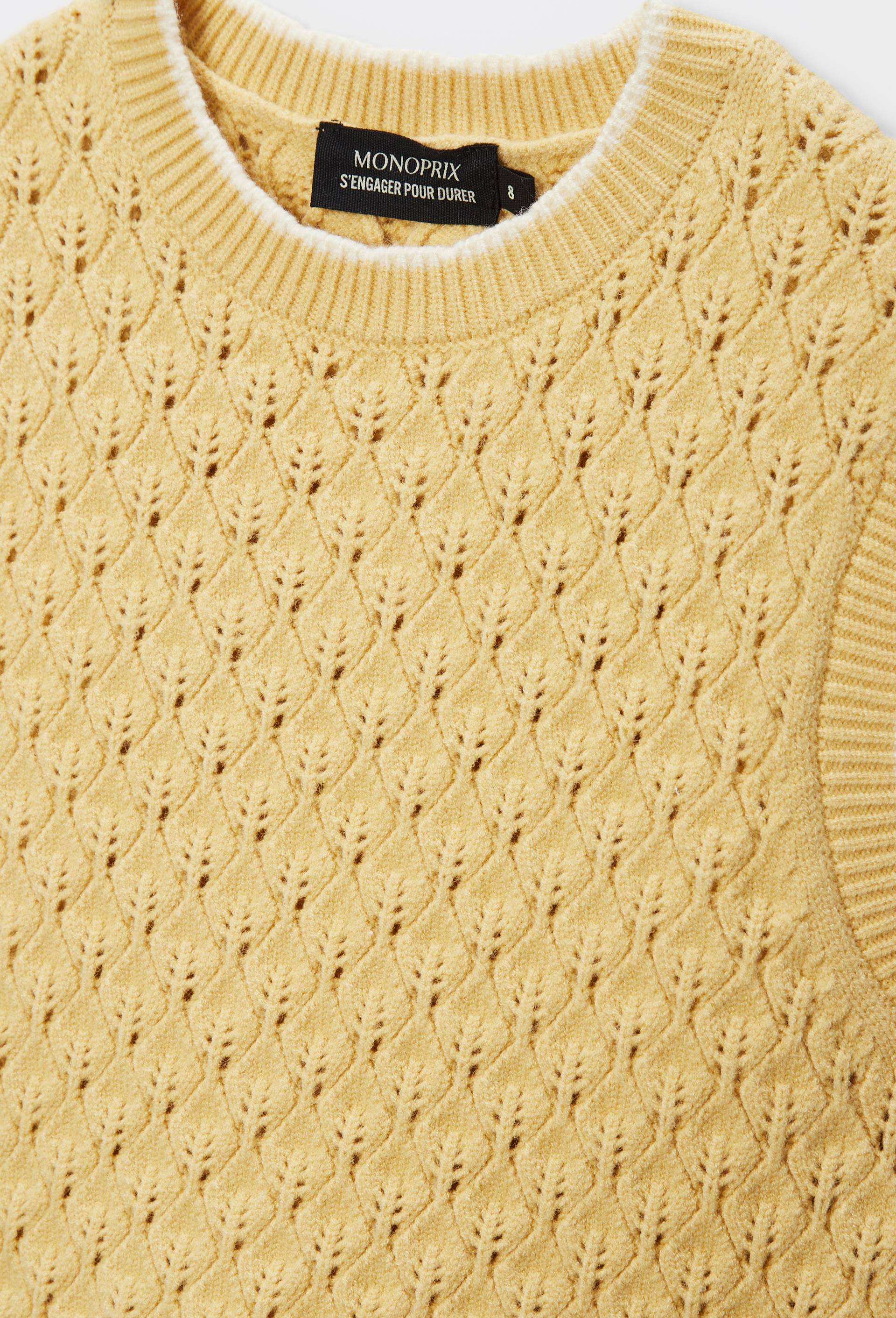 Pull sans manches uni, Jaune clair, large image number 2