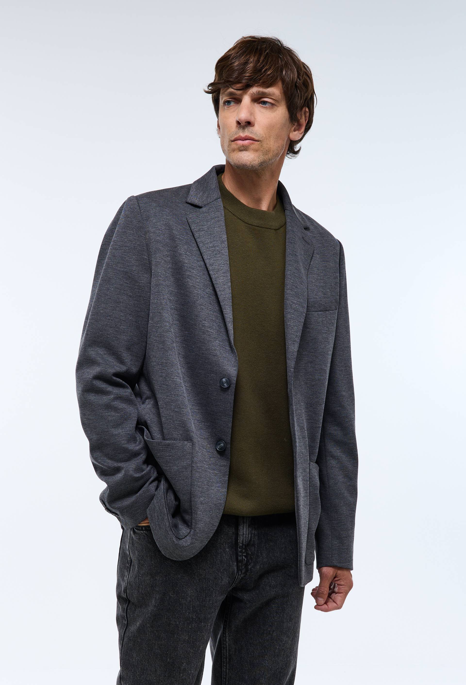 Veste en maille, Gris fonc&eacute;, large image number 0