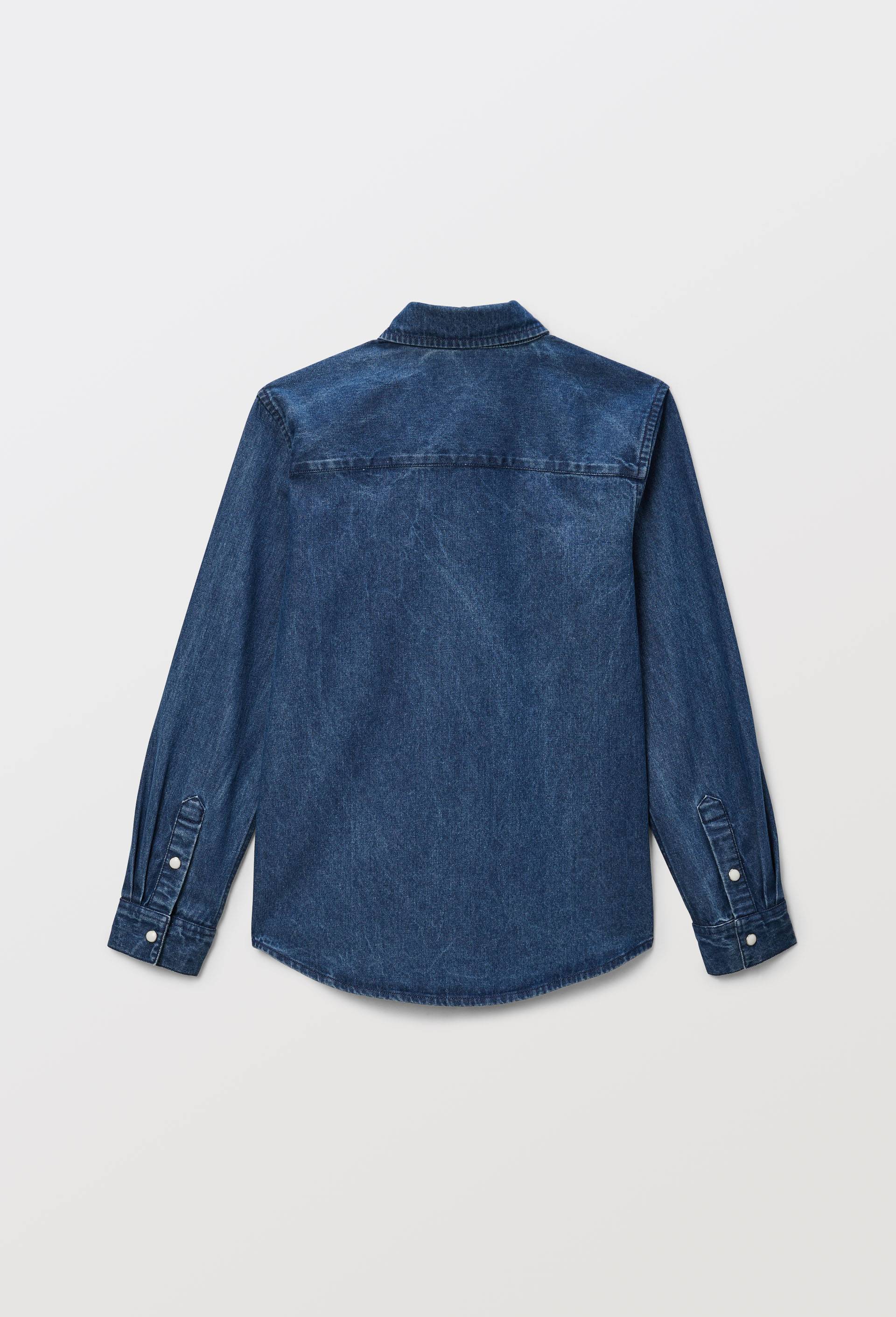 Chemise en jean en coton, Bleu fonc&eacute;, large image number 2