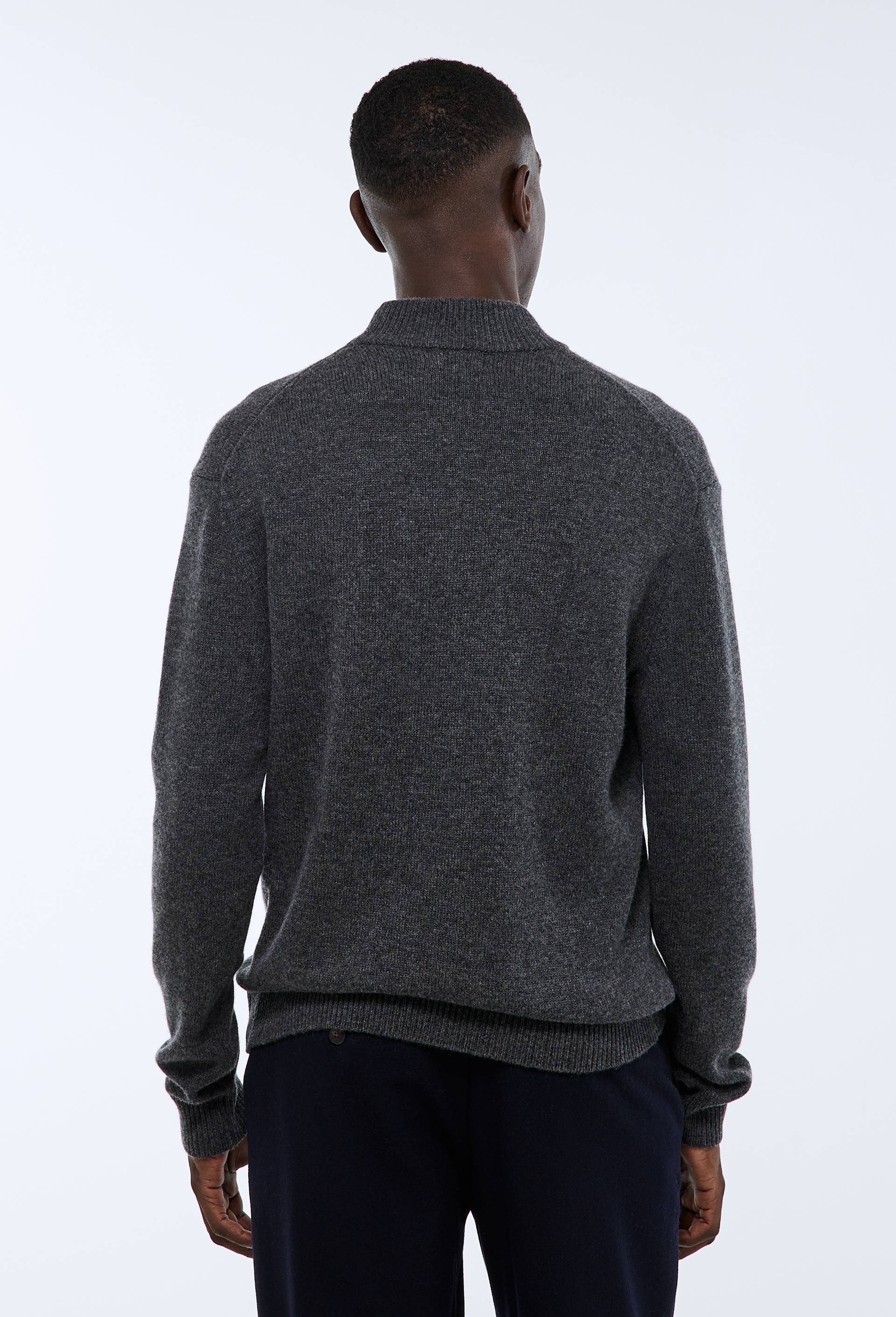Pull col montant en laine et cachemire, Gris fonc&eacute;, large image number 1