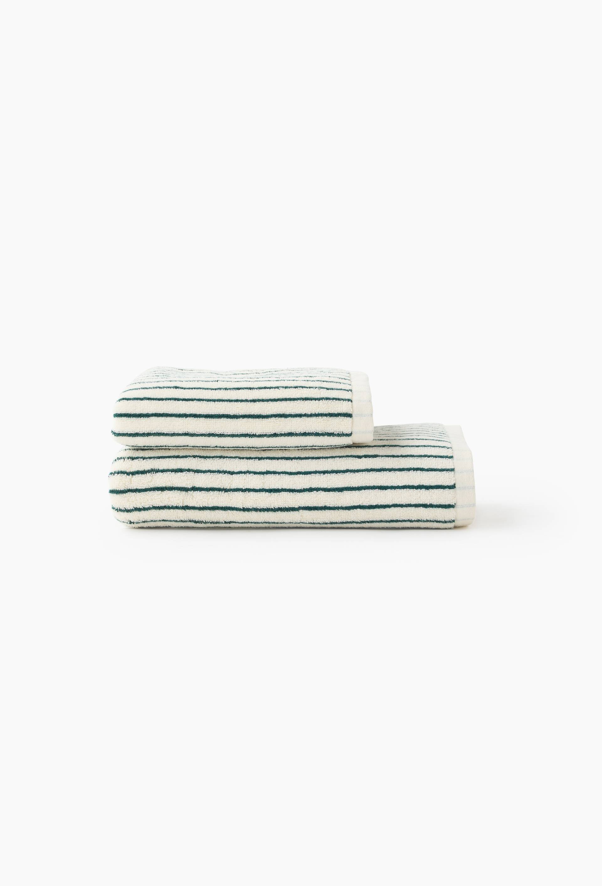 Lot avec drap de bain et serviette, 70x130cm et 50x90cm, 100% coton bio GOTS, Ecru, large image number 0.0