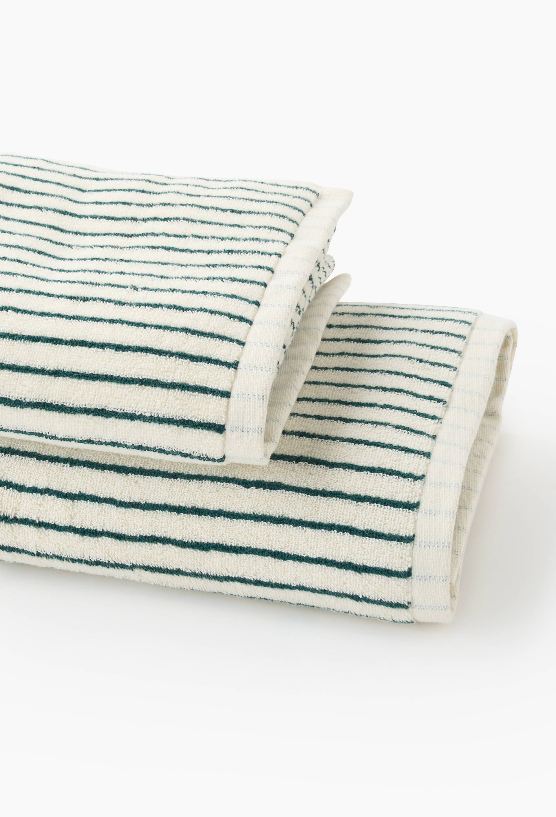Lot avec drap de bain et serviette, 70x130cm et 50x90cm, 100% coton bio GOTS, Ecru, large image number 1