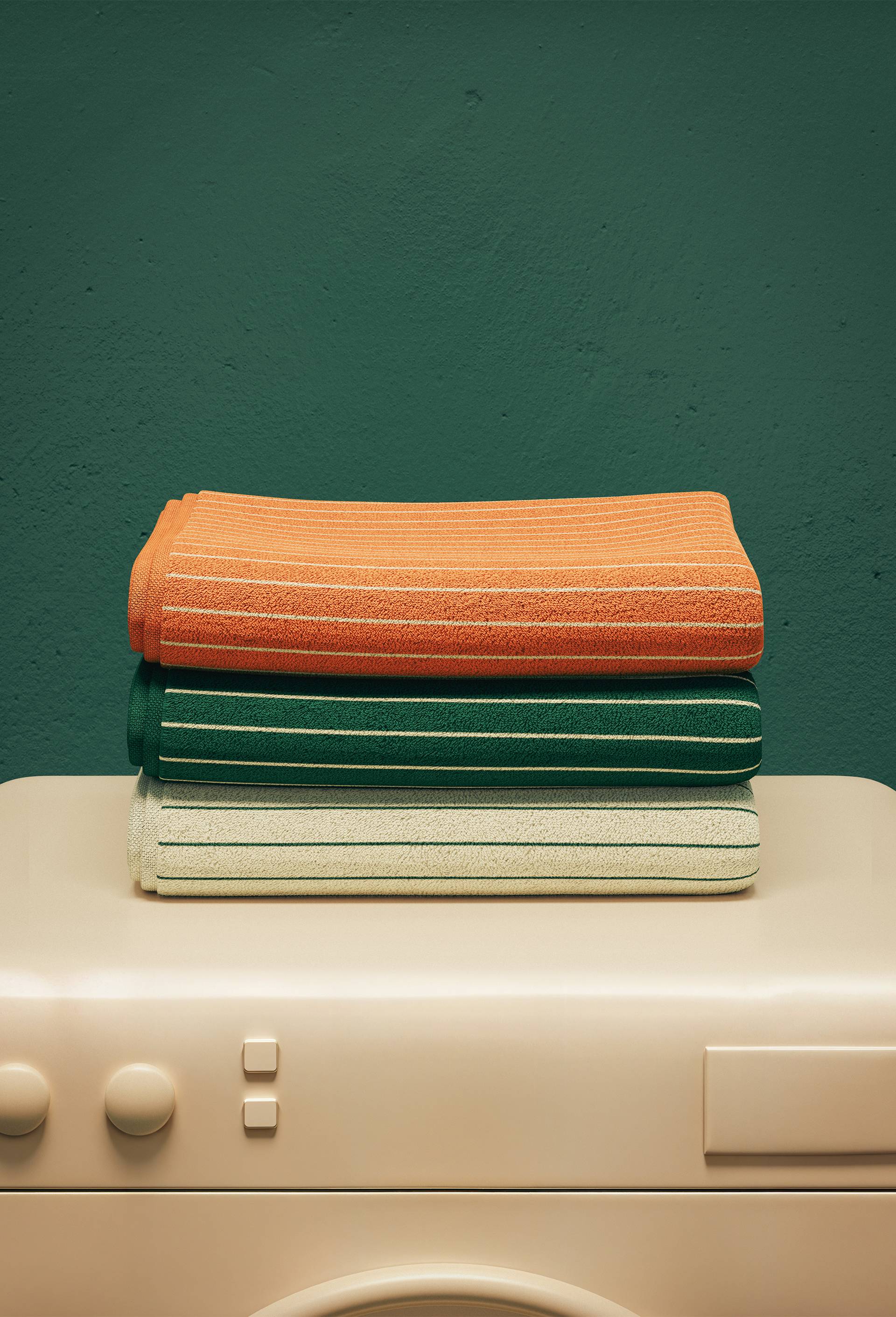 Lot avec drap de bain et serviette, 70x130cm et 50x90cm, 100% coton bio GOTS, Ecru, large image number 2