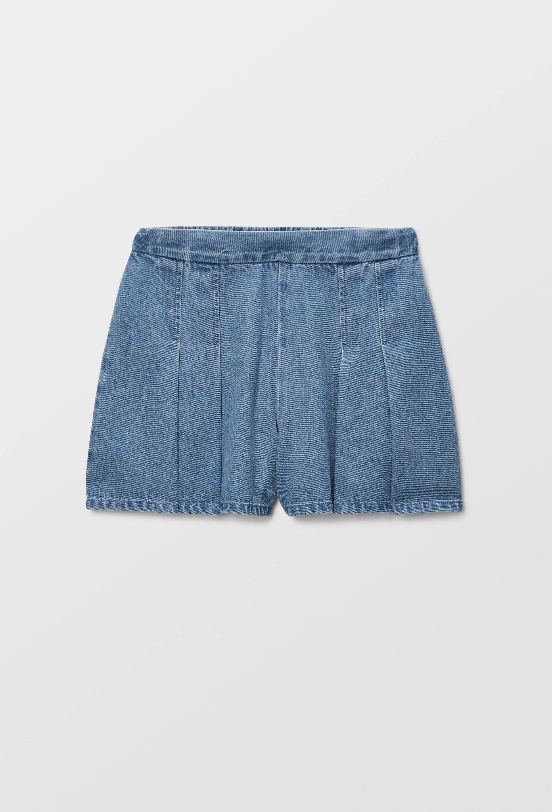 Jupe-short pliss&eacute;e, Bleu, large image number 0