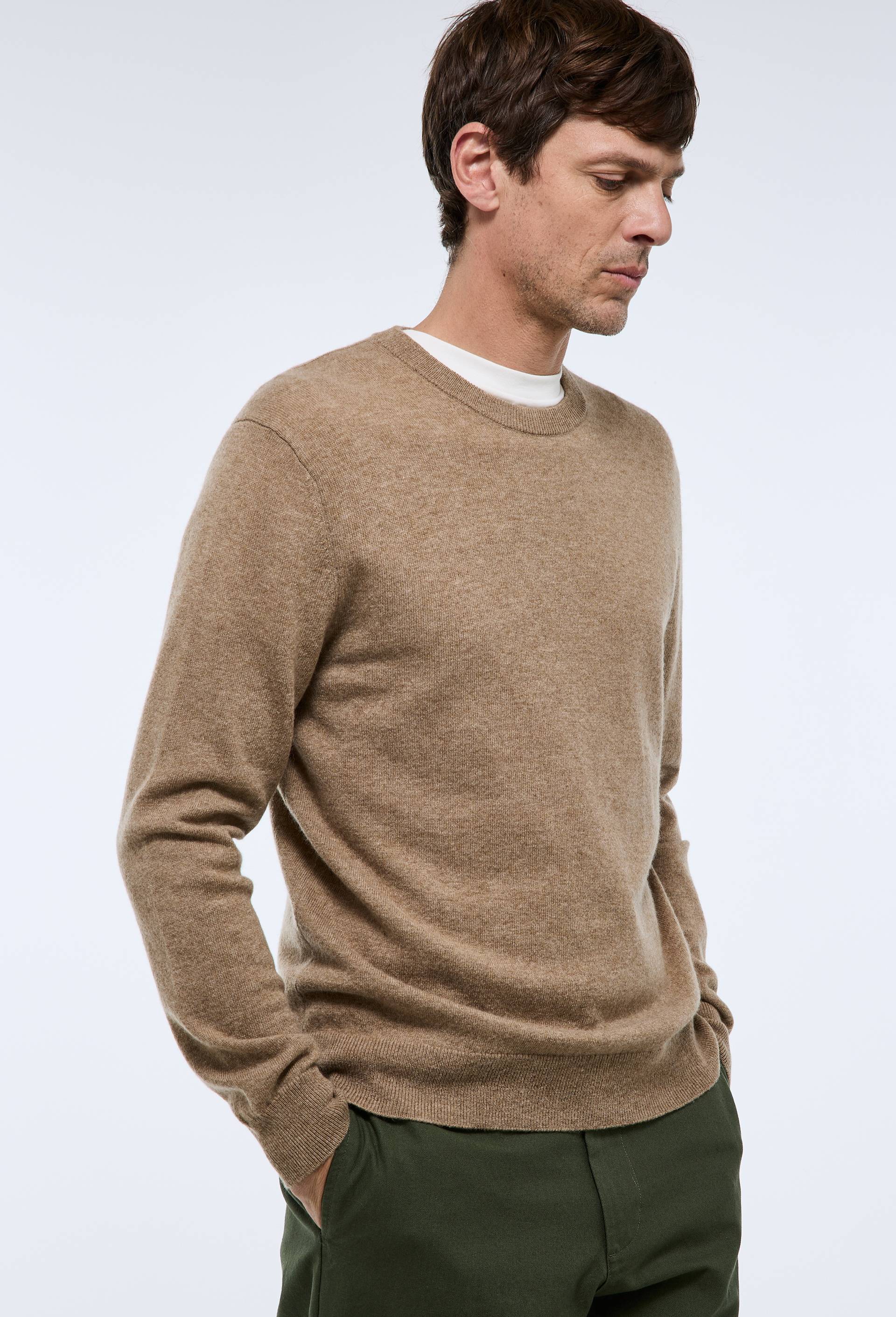 Pull col rond en mélange laine et cachemire - MONOPRIX - Modalova