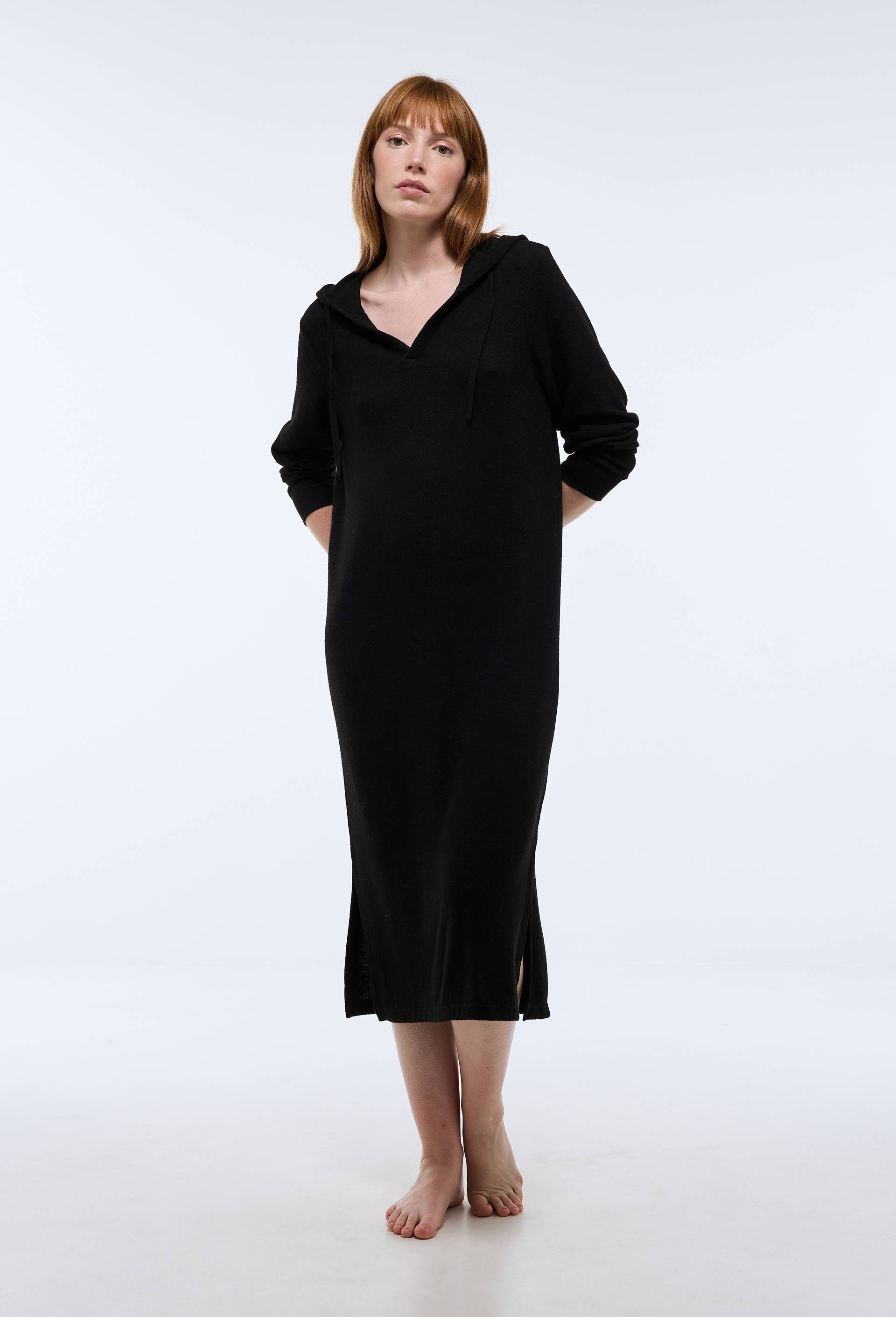 Chemise De Nuit Femme Boutonnée - Pyjama Ample à Manches Longues, Col En V Et Poches Poitrine - Style Petit Ami Confortable - 11