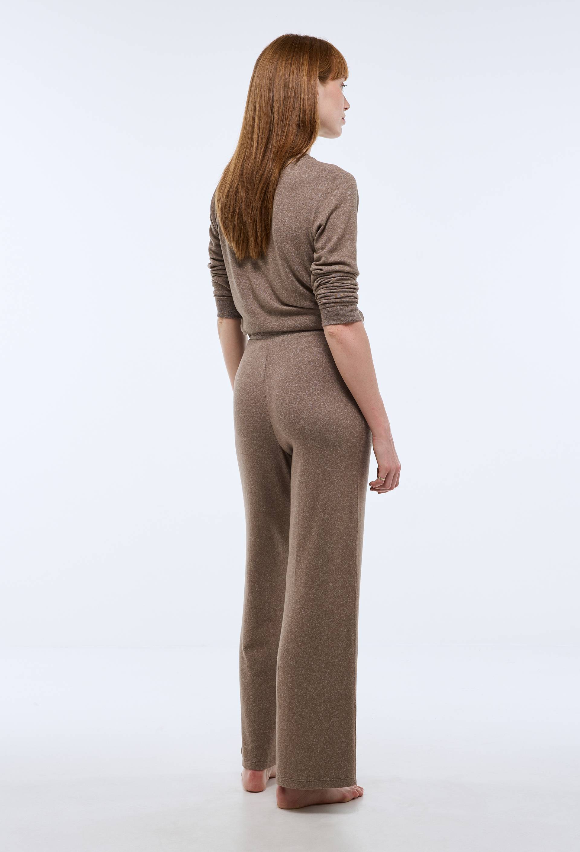 Pantalon large uni tout doux, Beige, large image number 1.0