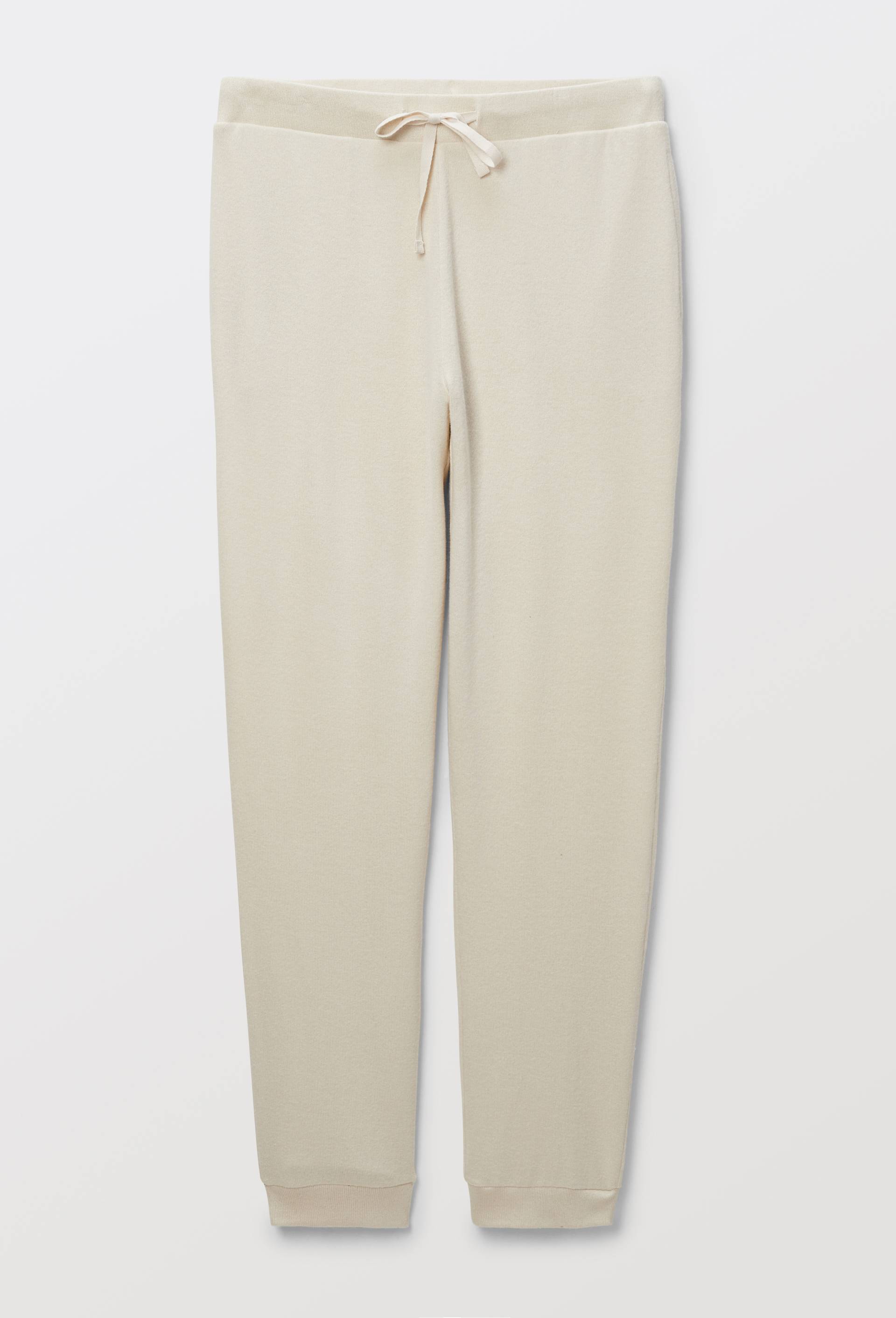 Pantalon droit uni tout doux, Ecru, large image number 2.0