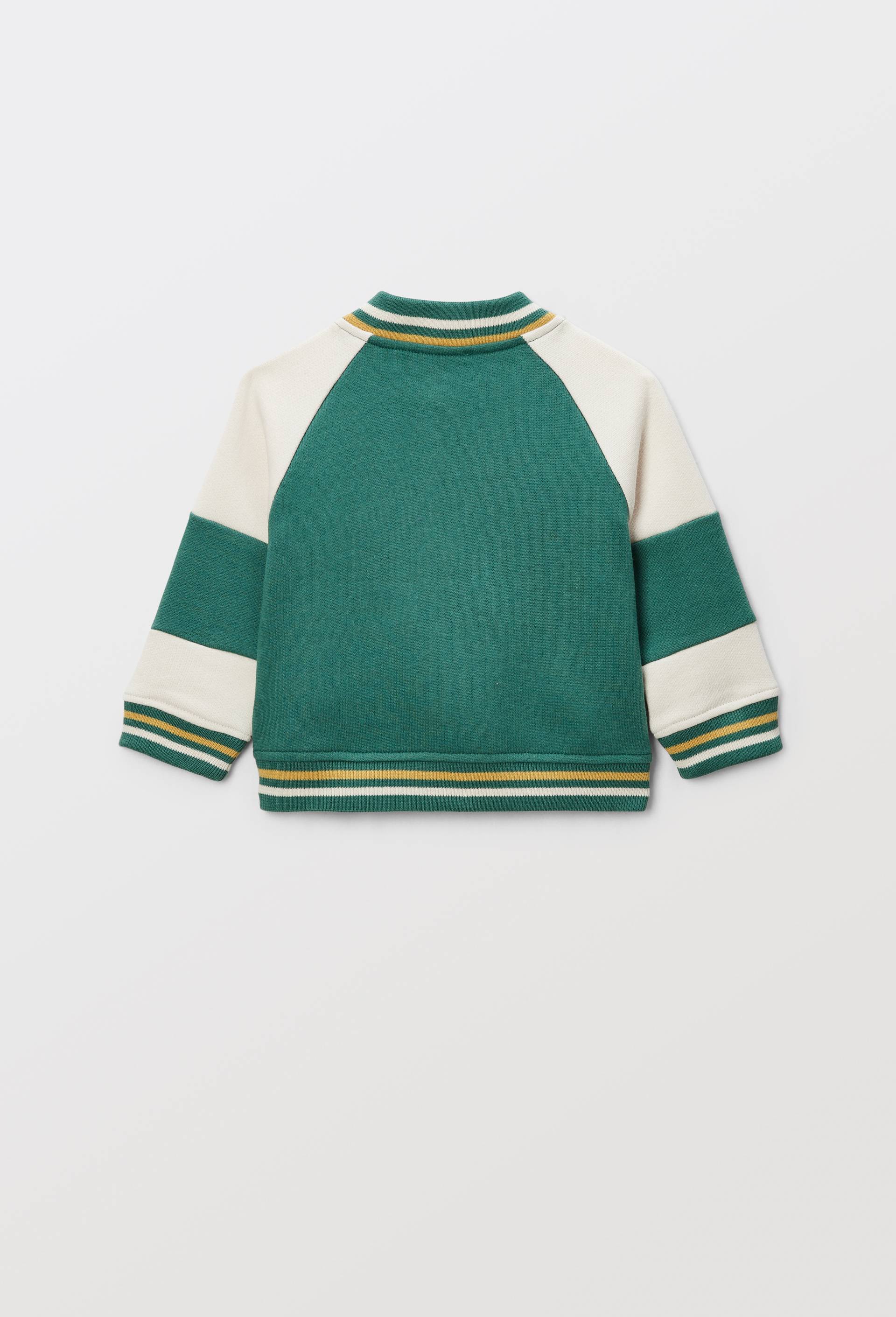 Gilet col teddy en molleton en coton BIO GOTS, Vert, large image number 1