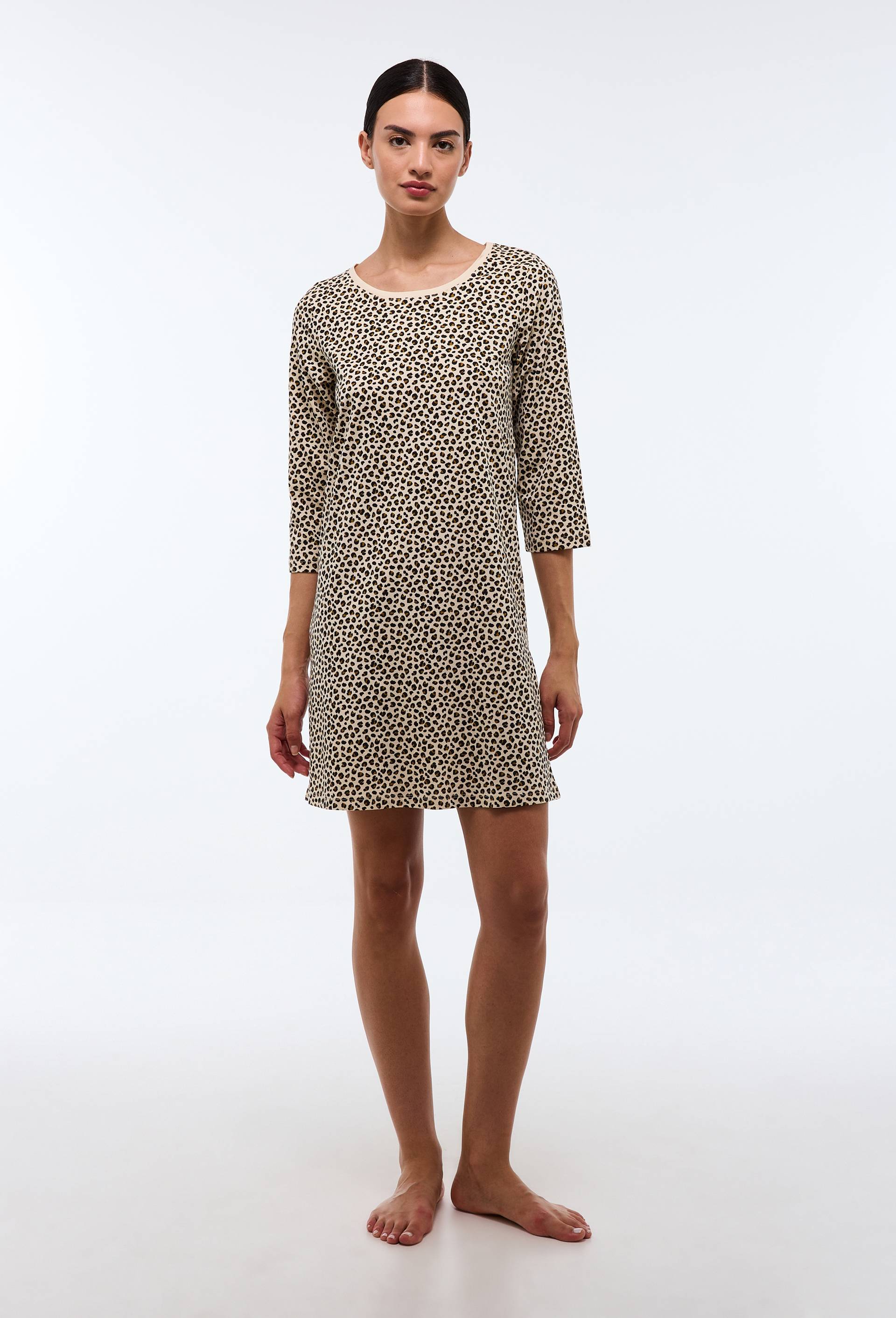 Chemise de nuit manches 3/4 imprimée en coton BIO GOTS - MONOPRIX - Modalova