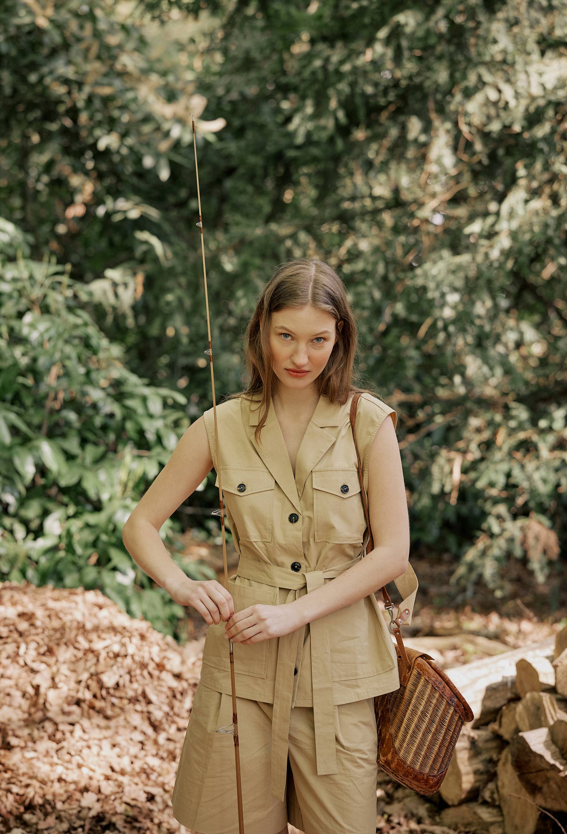 Veste sans manches en coton, Beige, large image number 0