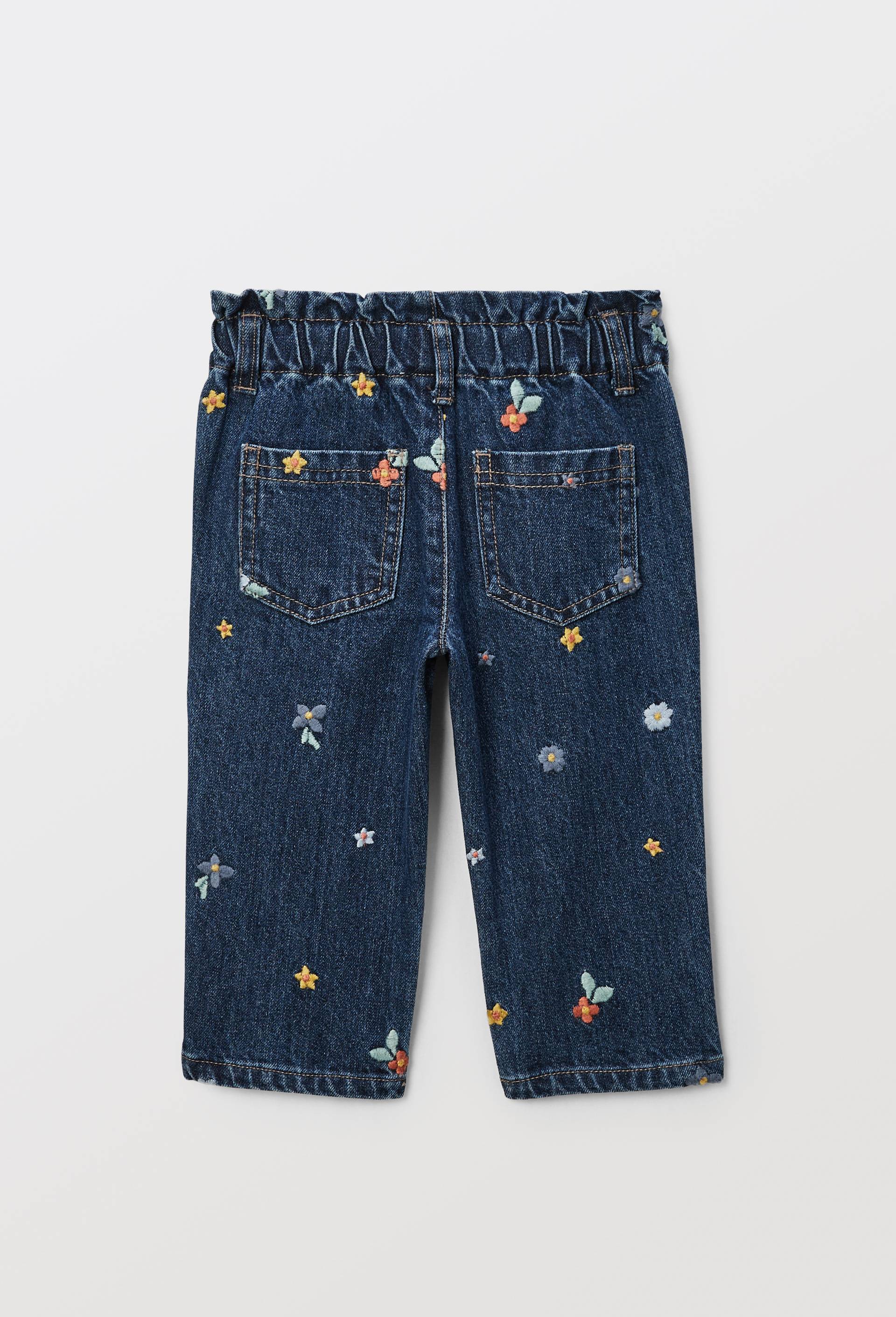 Jean brodé en coton ORANGE FONCE pour bébé BOUT'CHOU