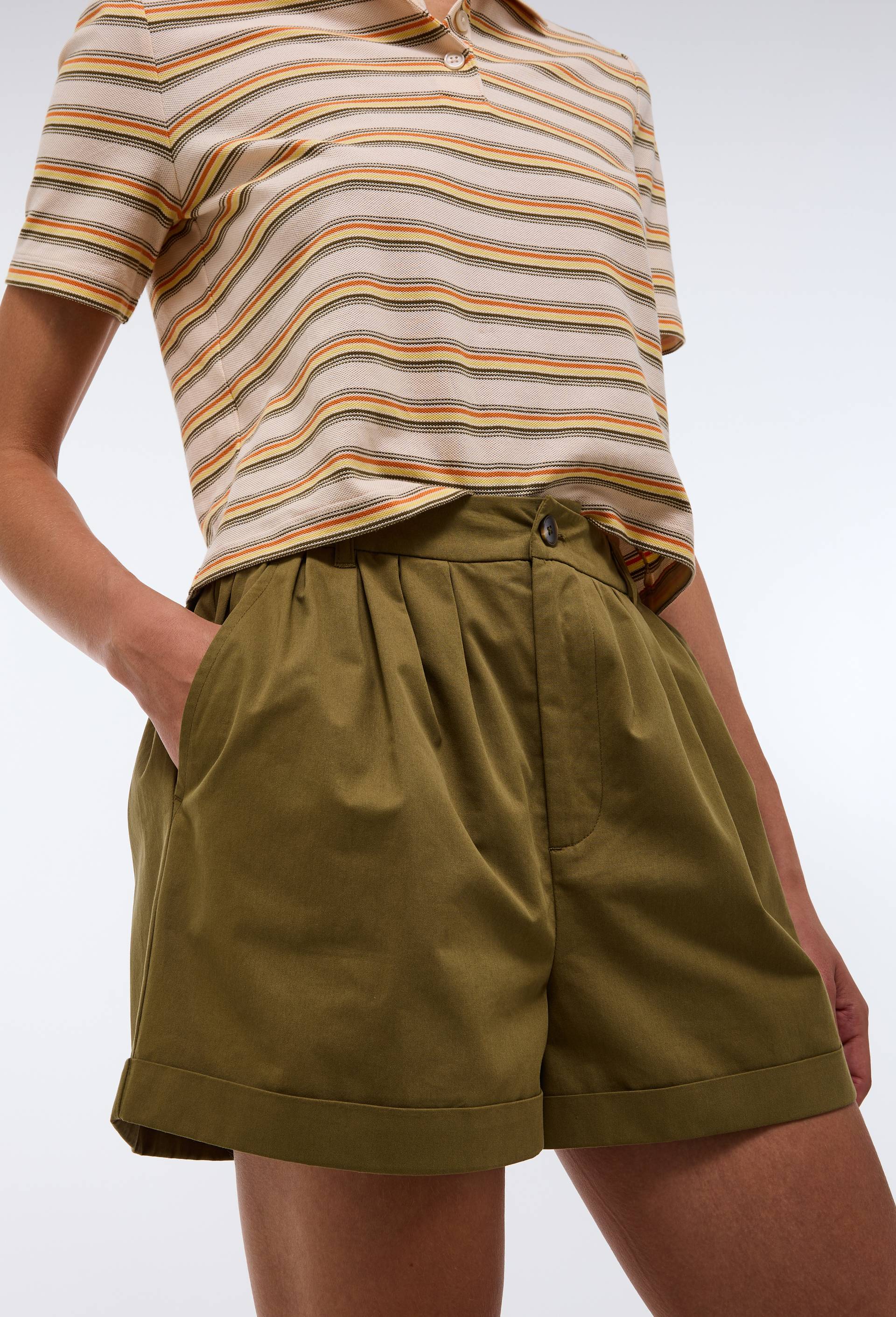 Short en coton, Vert fonc&eacute;, large image number 1.0