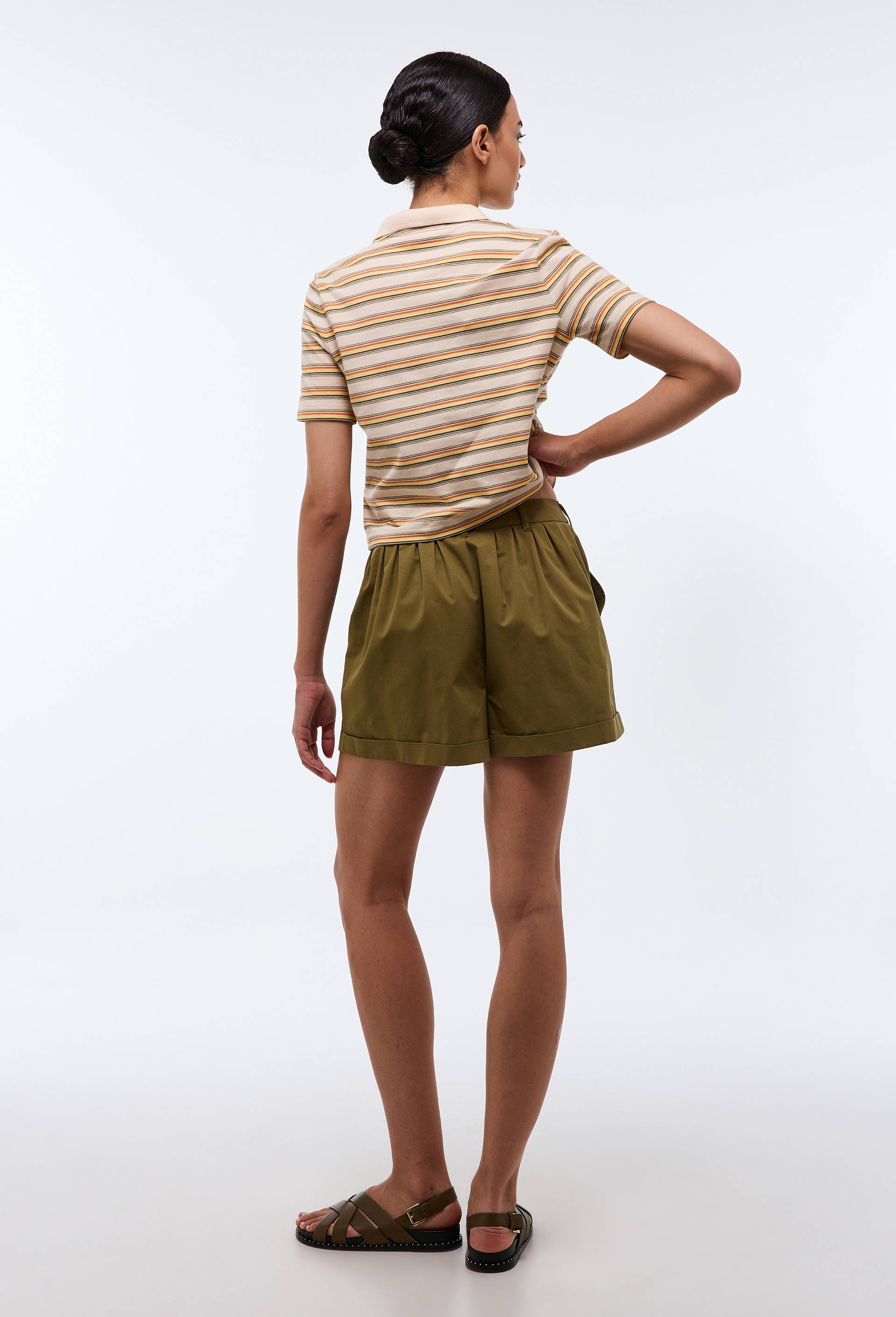 Short en coton, Vert fonc&eacute;, large image number 2.0