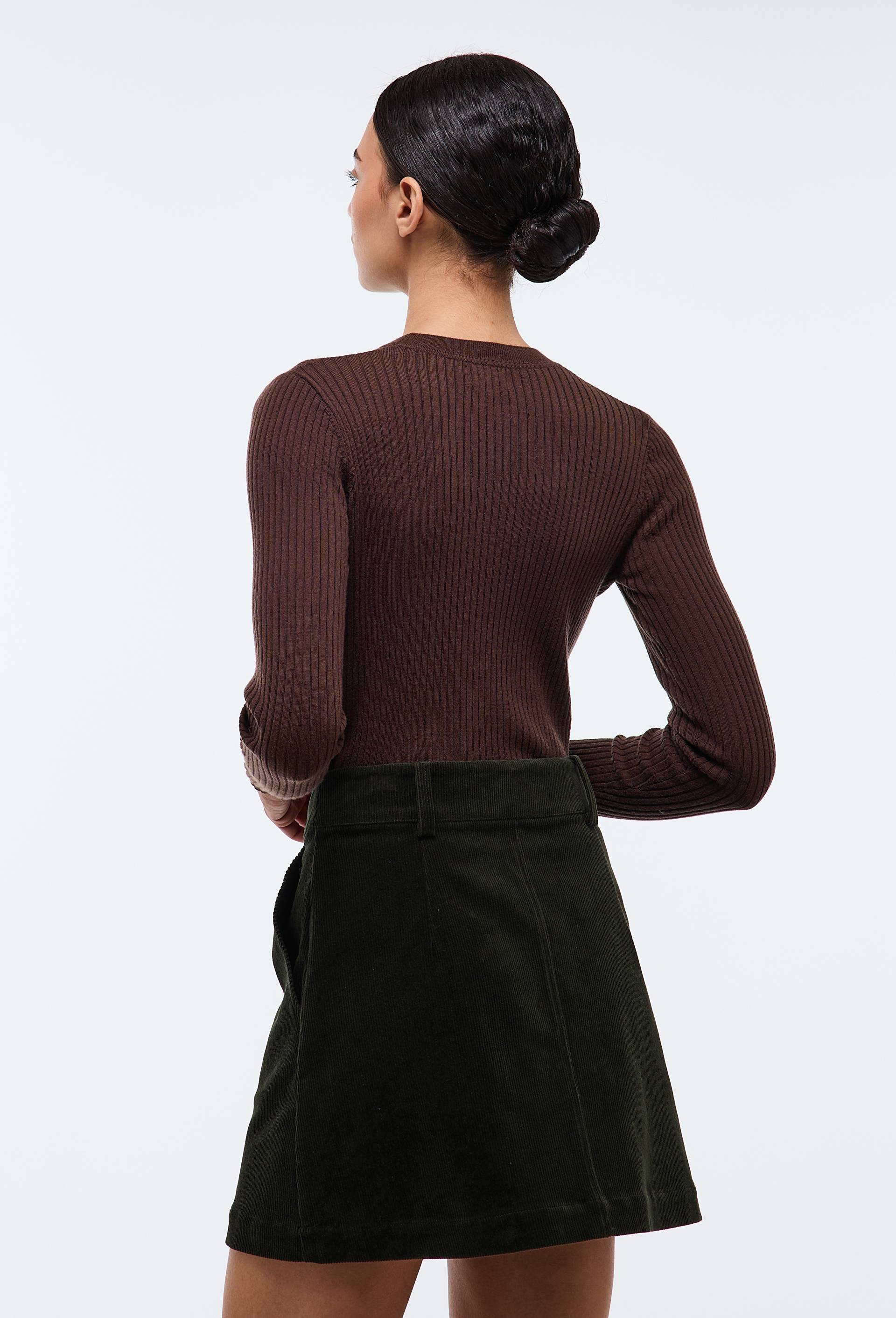 Jupe courte en velours VERT FONCE pour femme