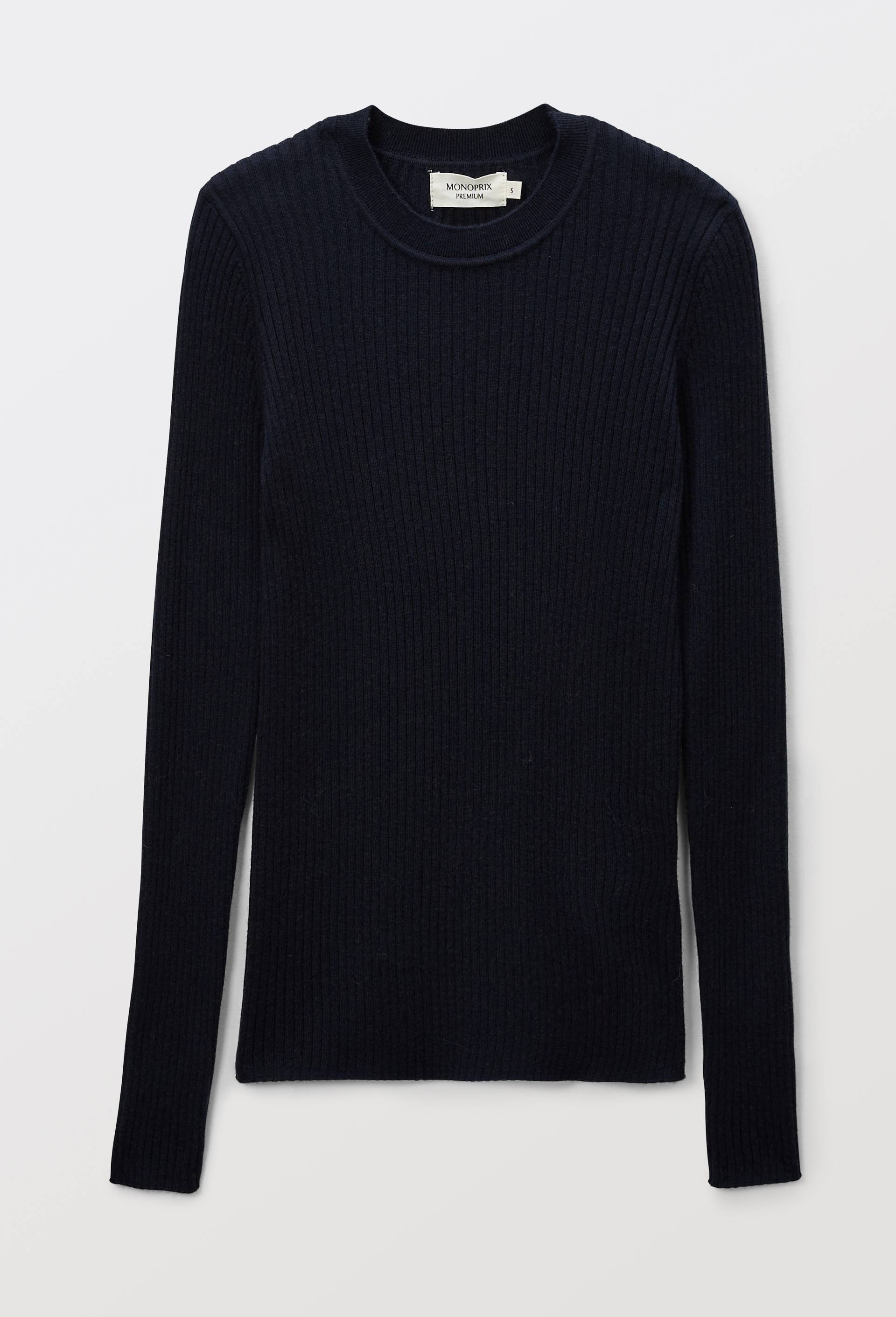 Pull col rond en laine, Bleu fonc&eacute;, large image number 3.0