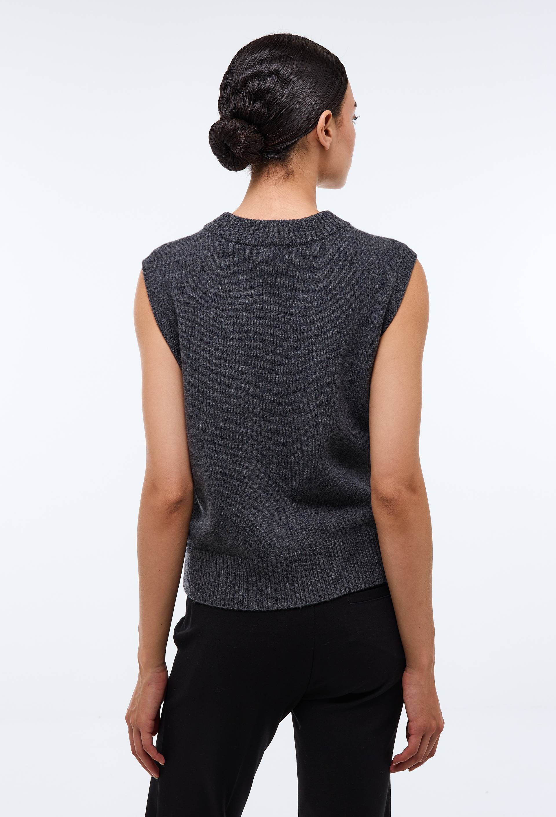 Pull sans manches en laine, Gris fonc&eacute;, large image number 1