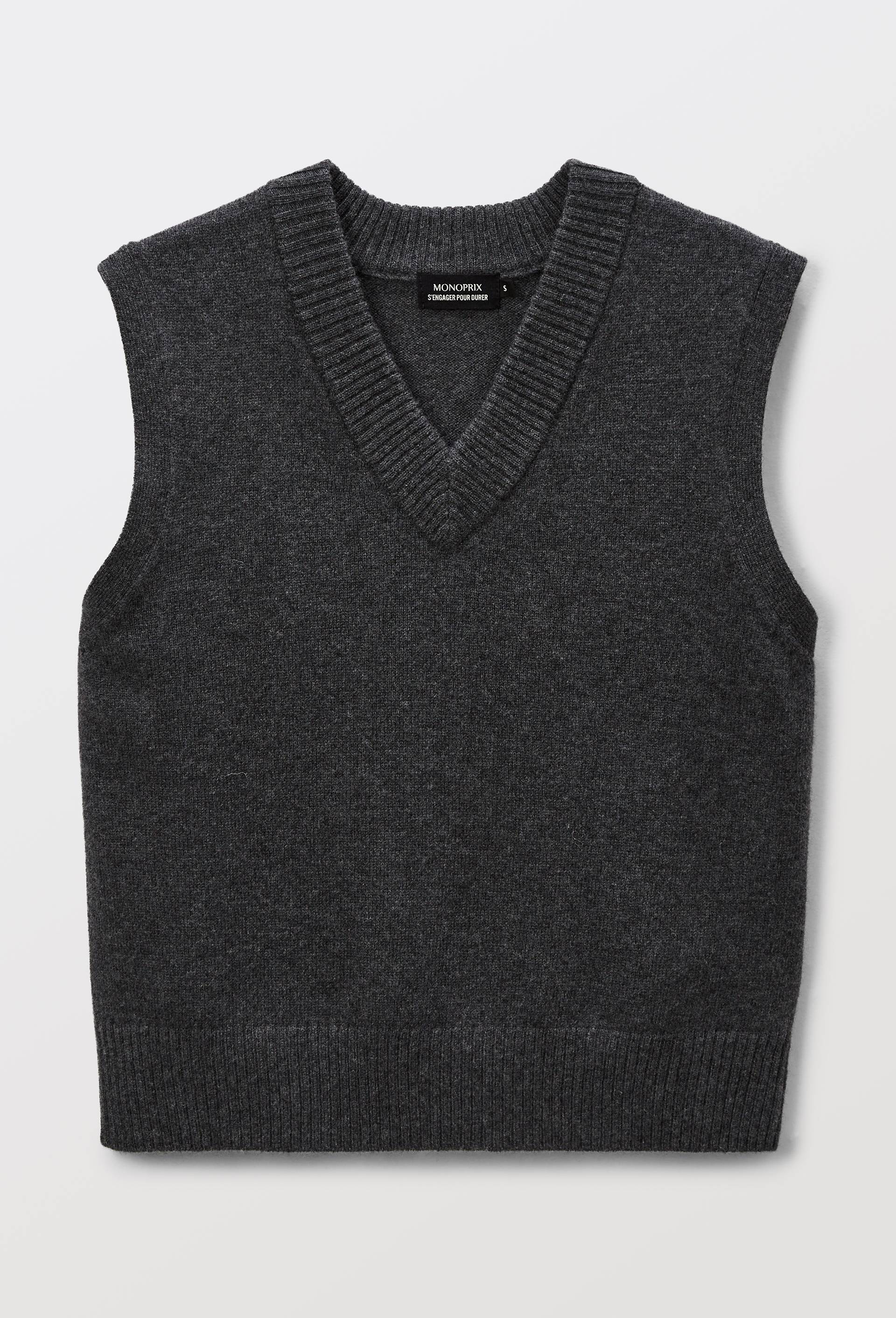 Pull sans manches en laine, Gris fonc&eacute;, large image number 2