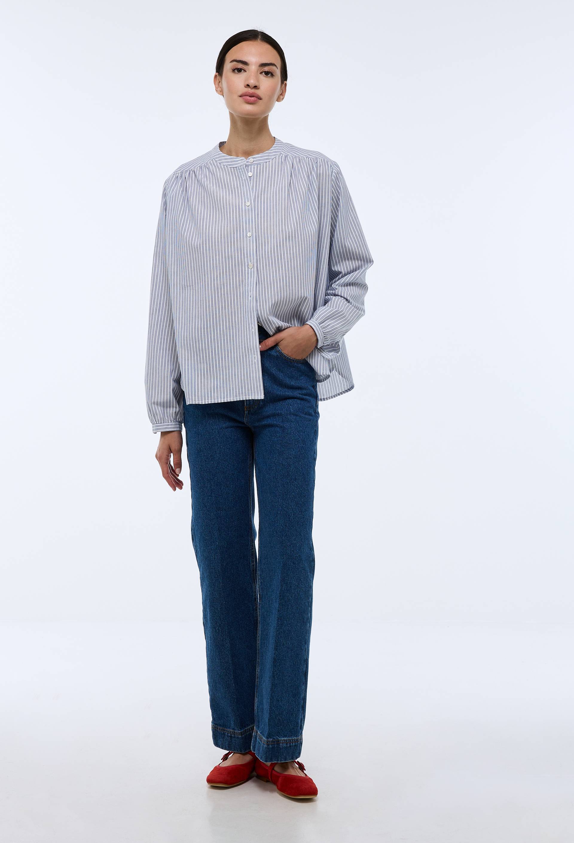 Blouse manches longues rayée en coton BIO GOTS - MONOPRIX - Modalova