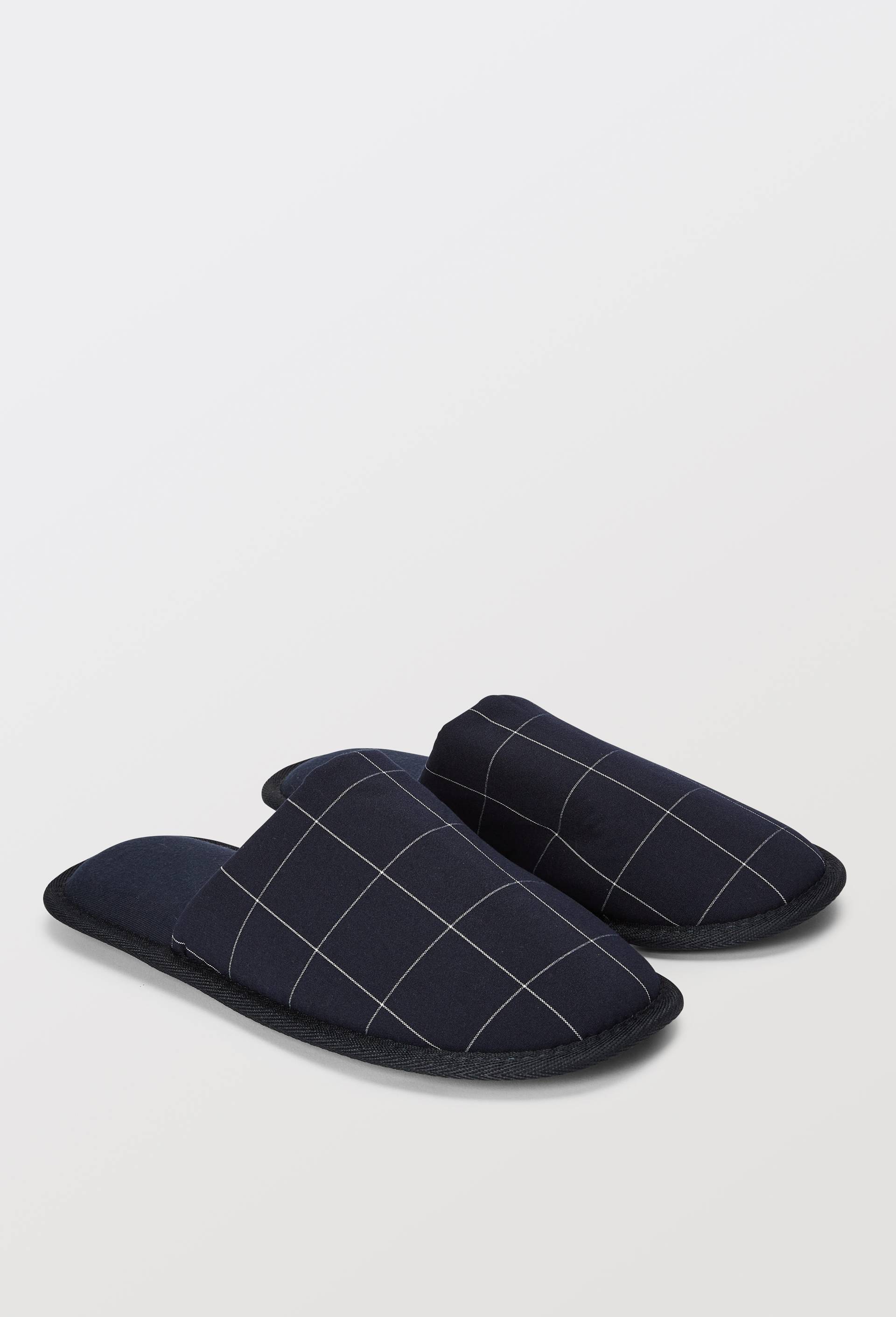 Mules &agrave; carreaux, Bleu fonc&eacute;, large image number 1