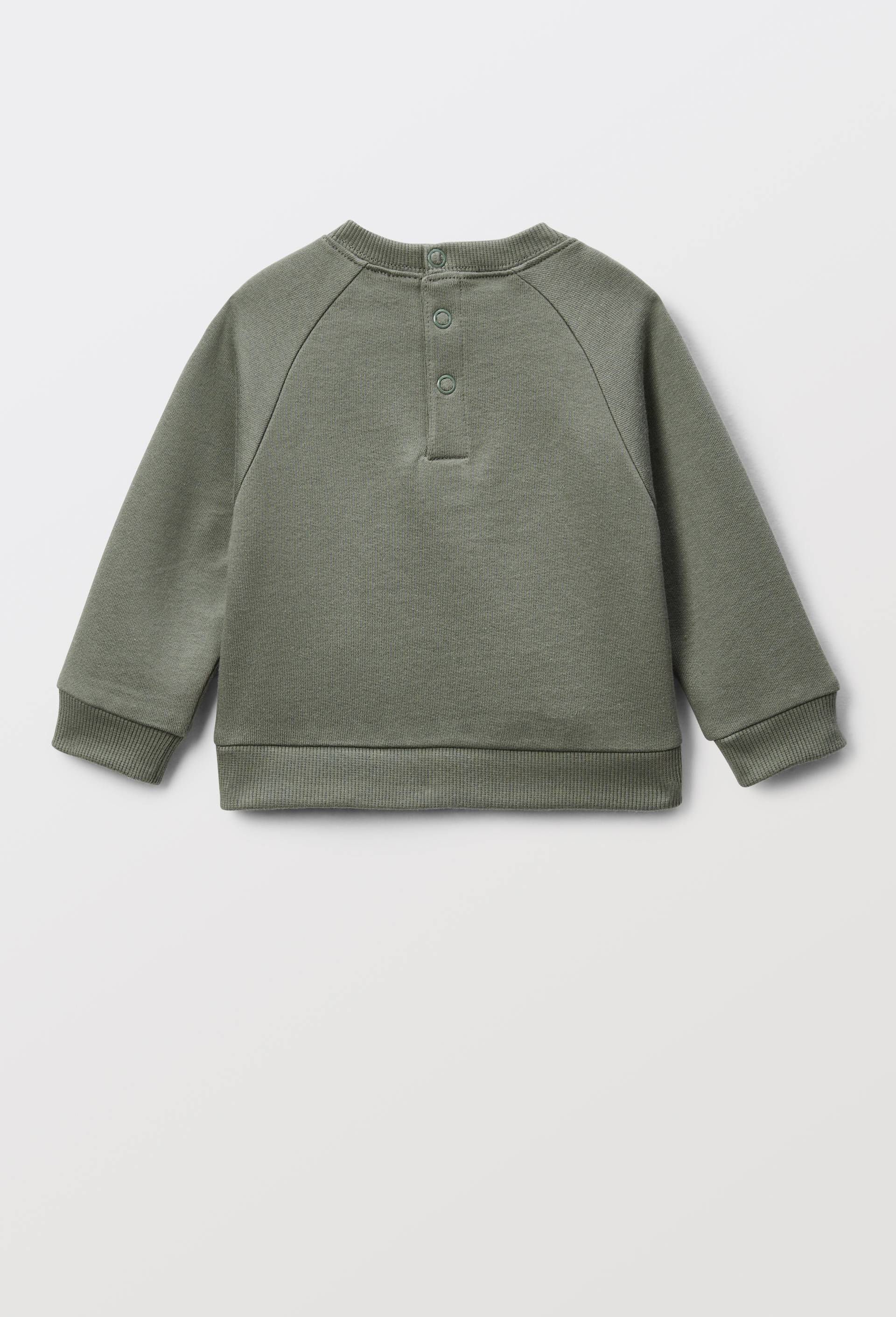 Sweat brod&eacute; en coton BIO GOTS, Vert, large image number 1.0