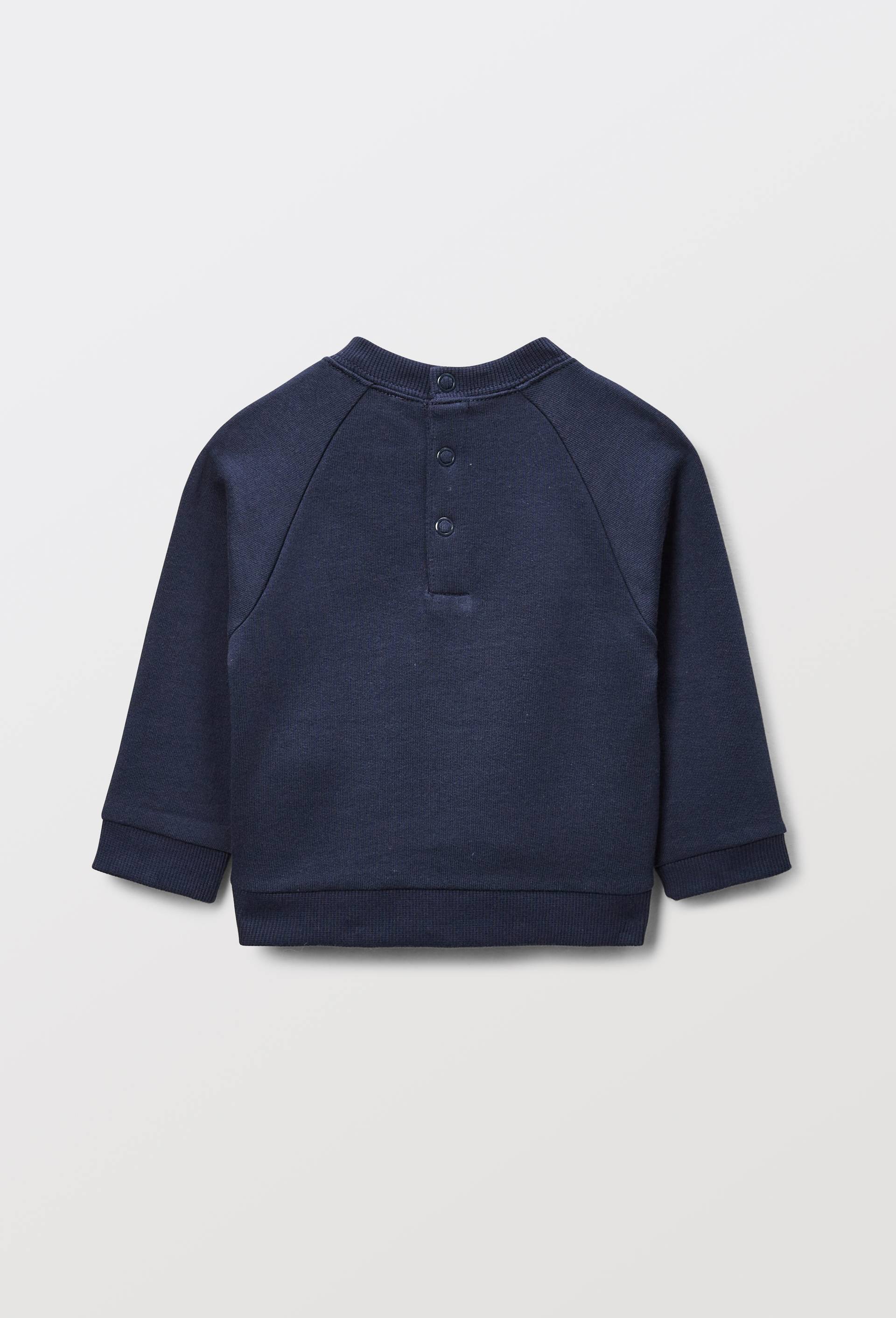 Sweat brod&eacute; en coton BIO GOTS, Bleu fonc&eacute;, large image number 1.0