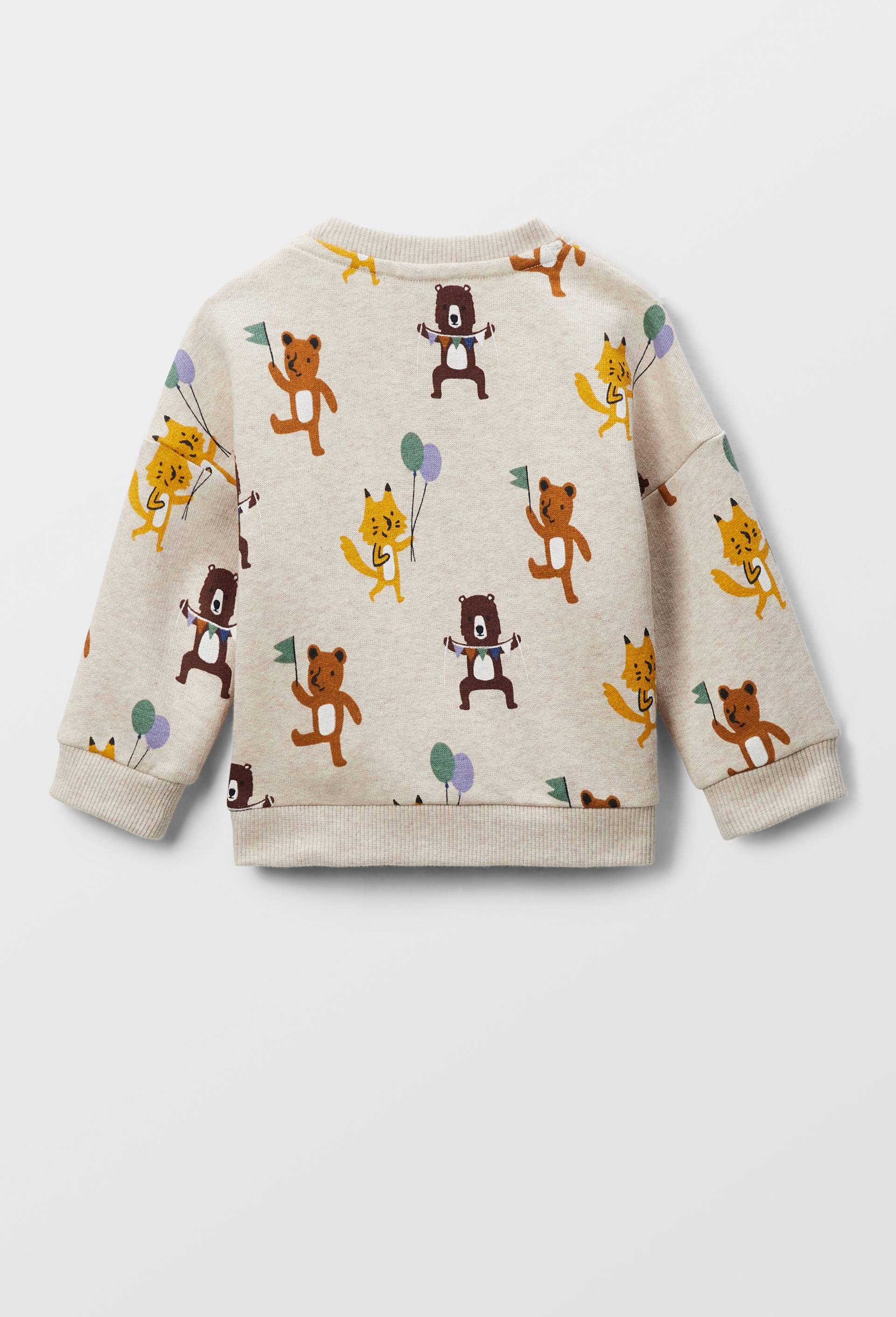 Sweat imprim&eacute; en coton BIO GOTS, Beige, large image number 1