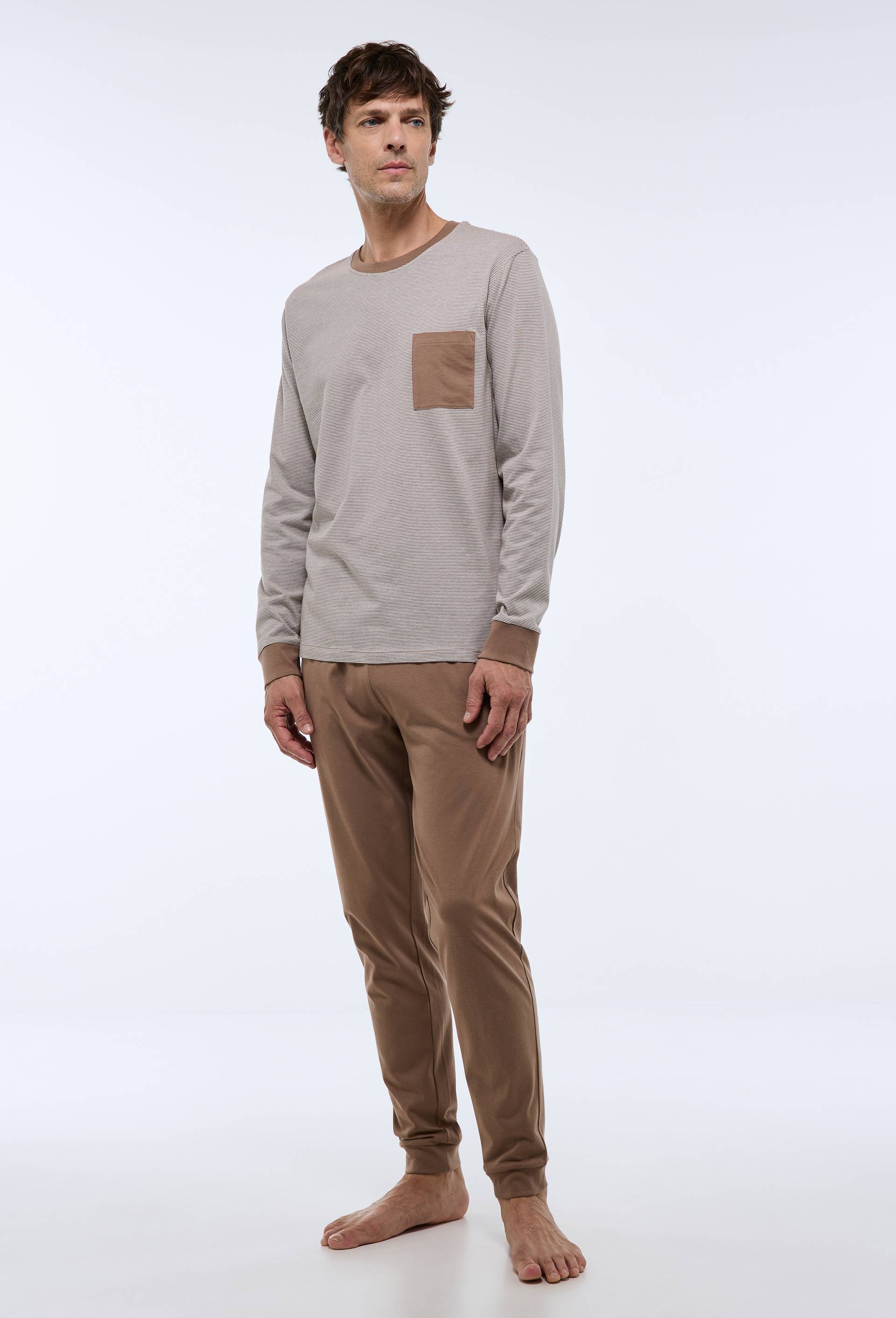 Pyjama T-shirt manches longues milleraies et pantalon en jersey de coton BIO GOTS - MONOPRIX - Modalova