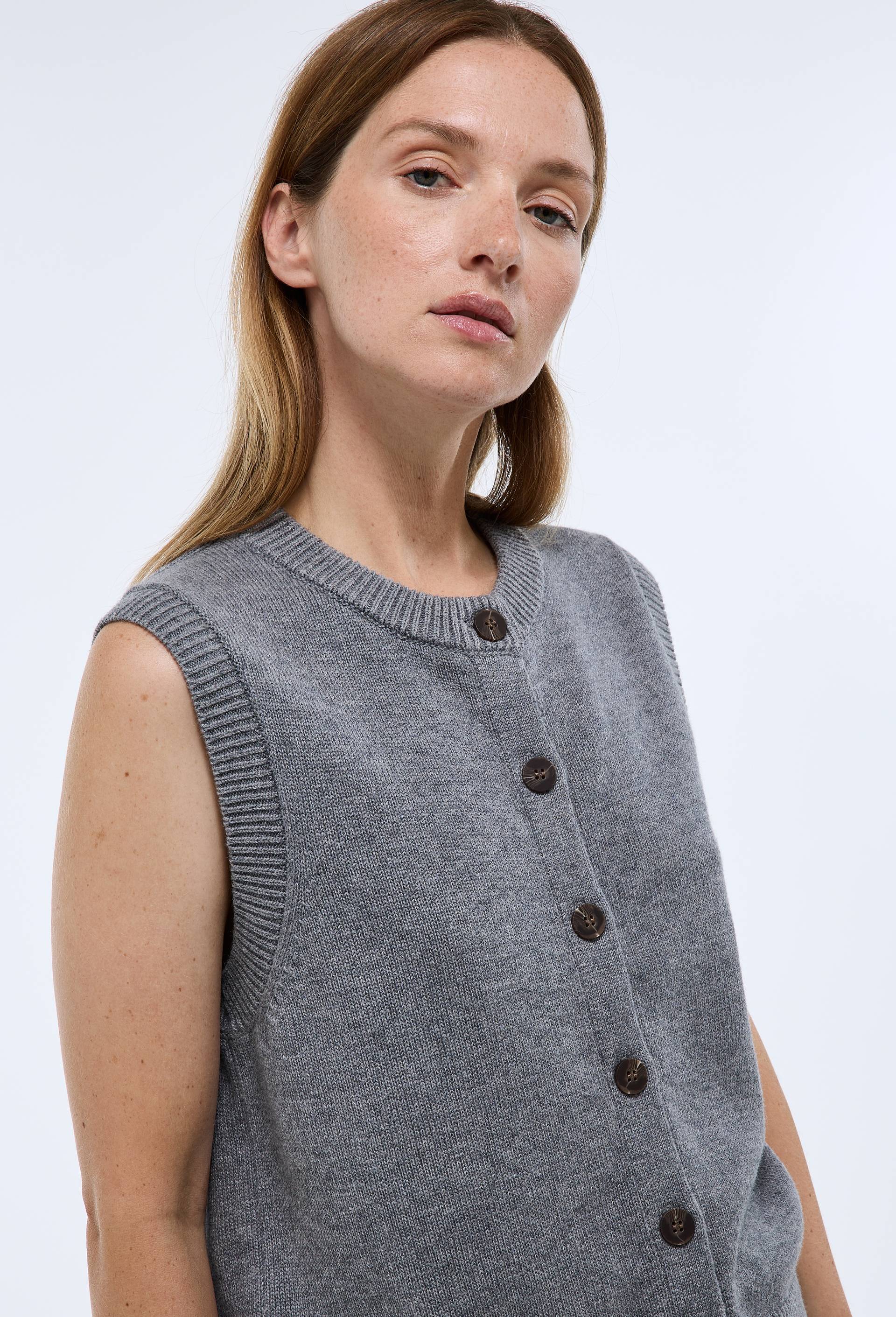 Pull Fin Gilet Gris Clair Monoprix - Taille 36 - Neuf Avec Étiquettes - Valeur 35€