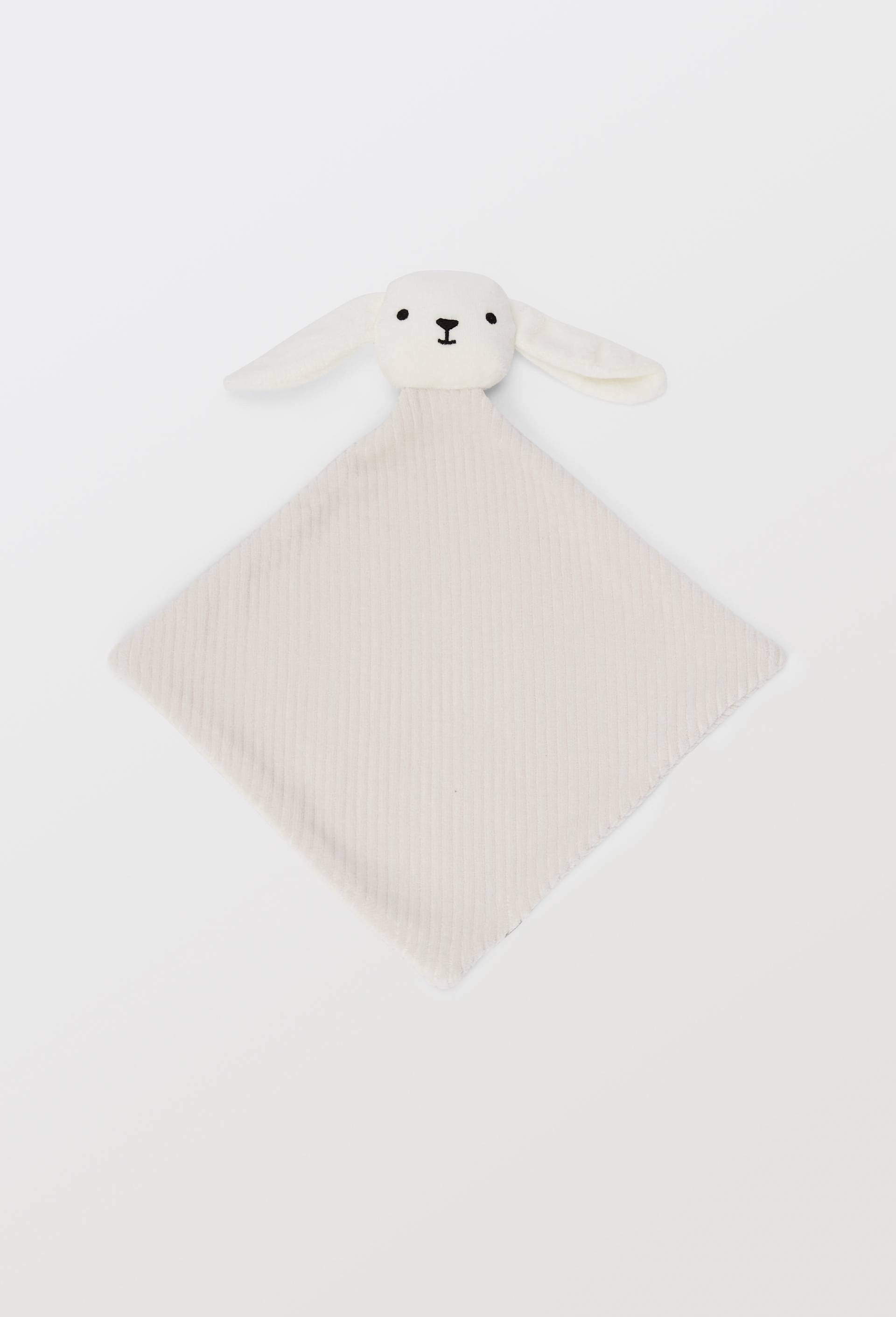 Doudou plat velours c&ocirc;tel&eacute; en coton BIO, Beige clair, large image number 0