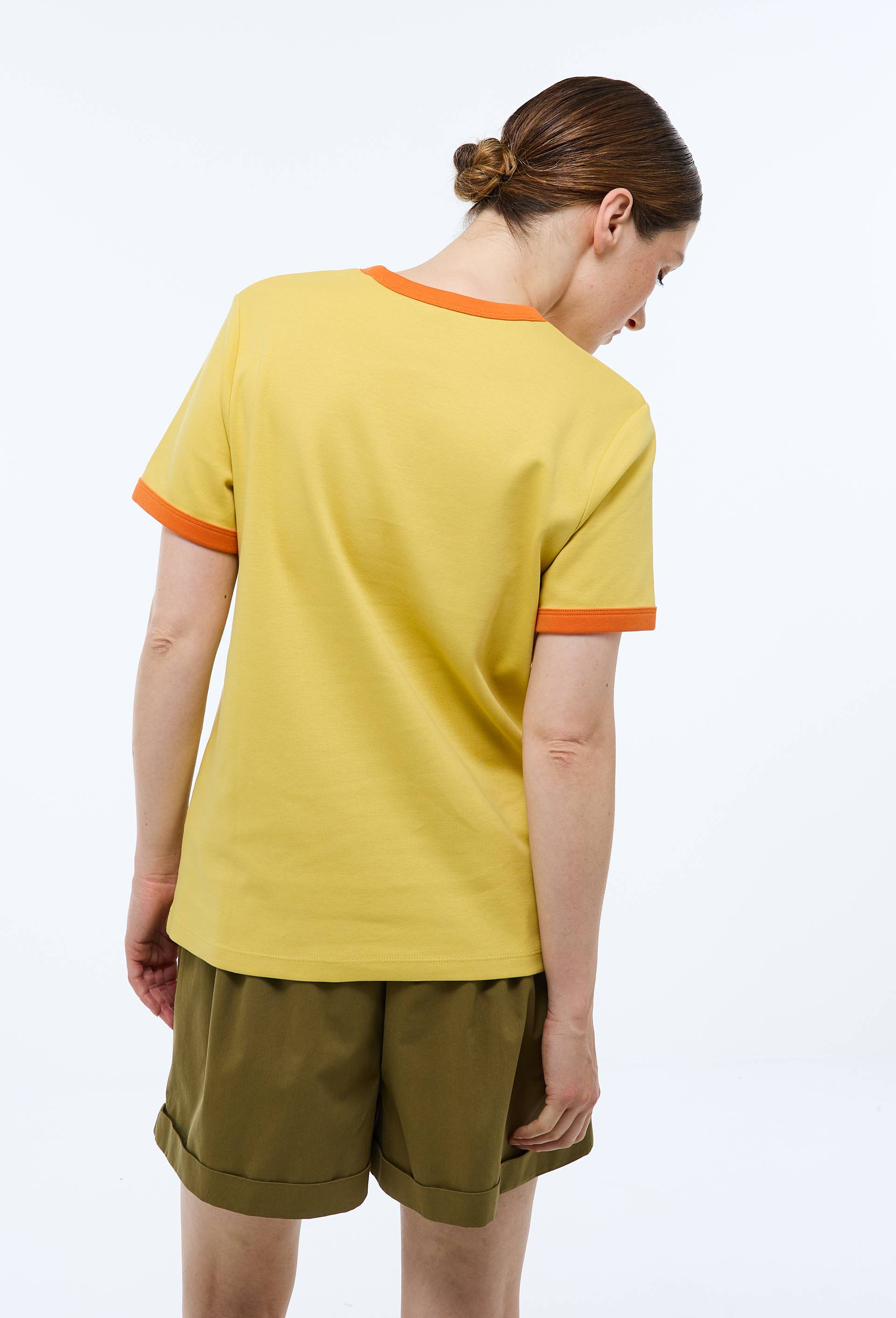 T-shirt &agrave; manches courtes avec texte plac&eacute; en coton BIO GOTS, Jaune, large image number 2