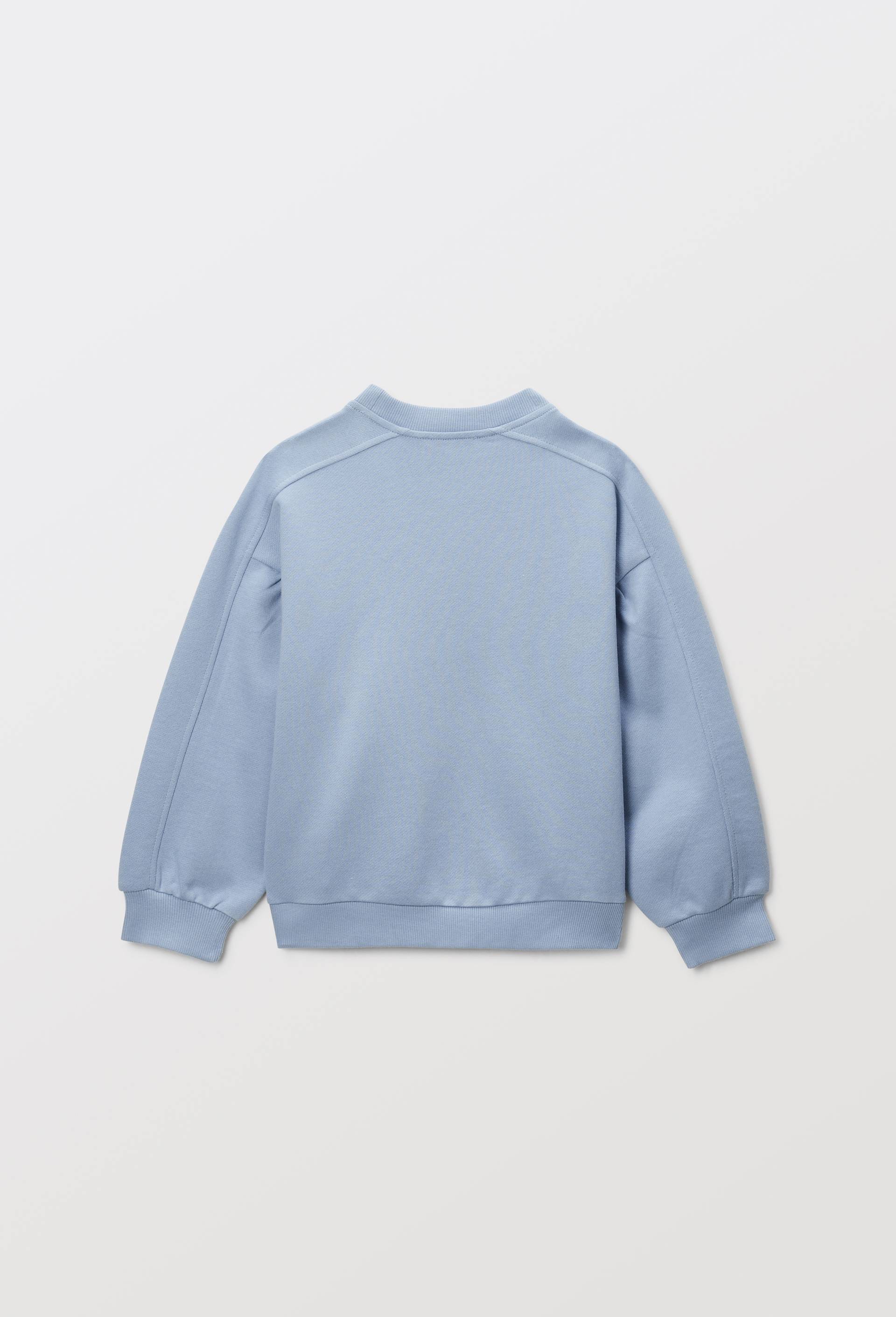 Sweat brod&eacute; en coton BIO GOTS, Bleu clair, large image number 1