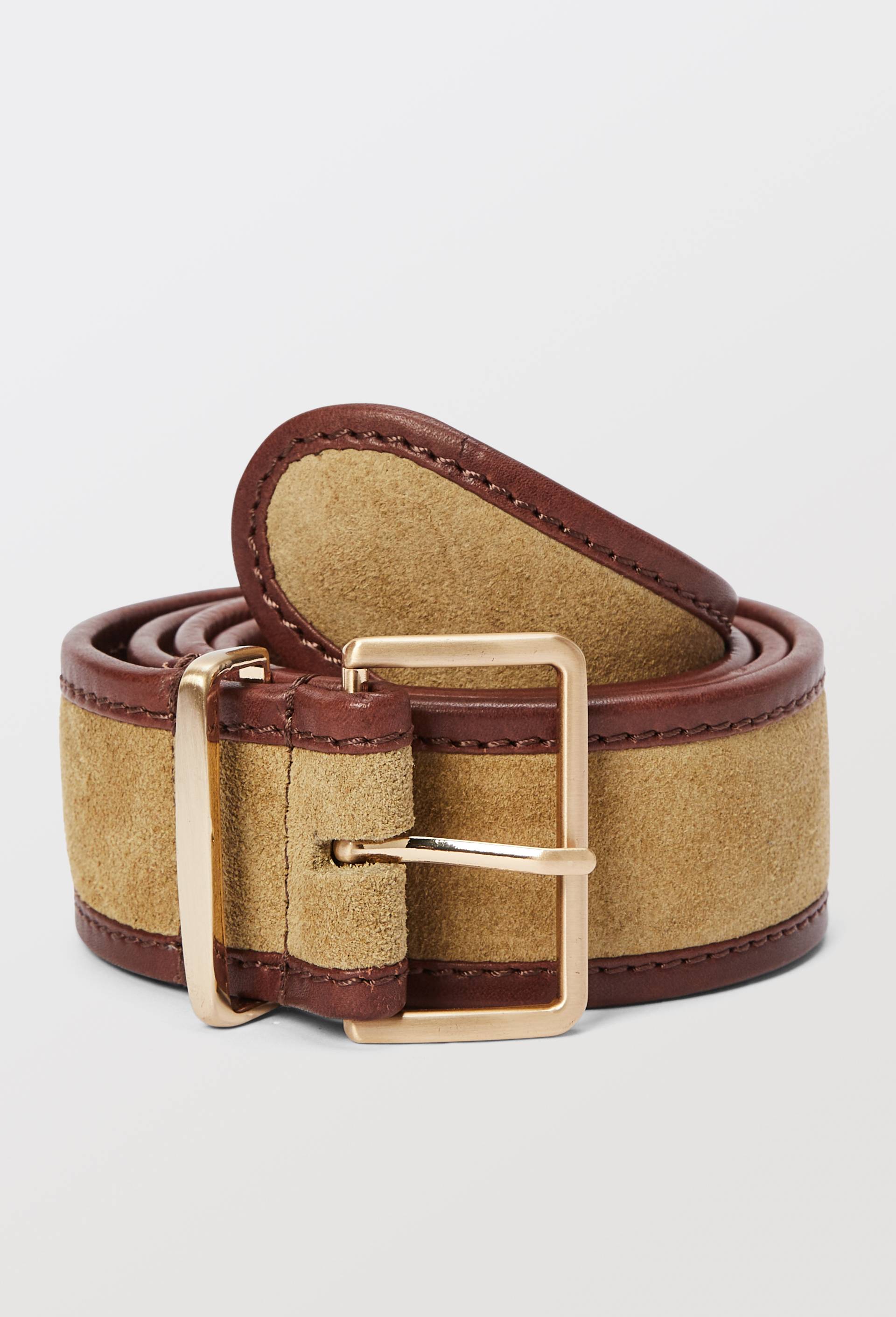 Ceinture 4,5 cm bi-mati&egrave;re en cuir, Vert fonc&eacute;, large image number 0